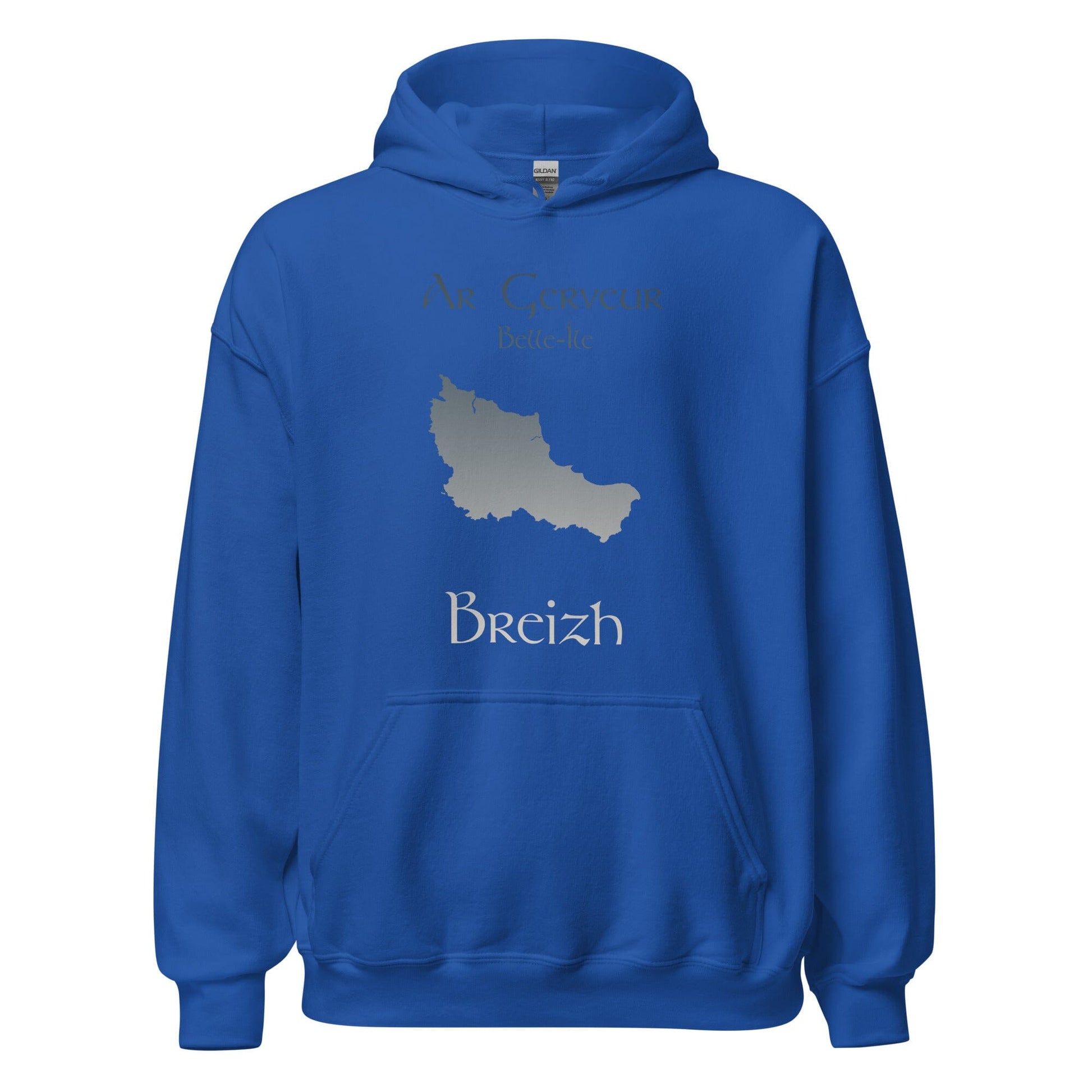 Sweatshirt unisexe à capuche Ar Gerveur Belle-Île sweat-shirt Bevet Breizh Bleu Roi S 