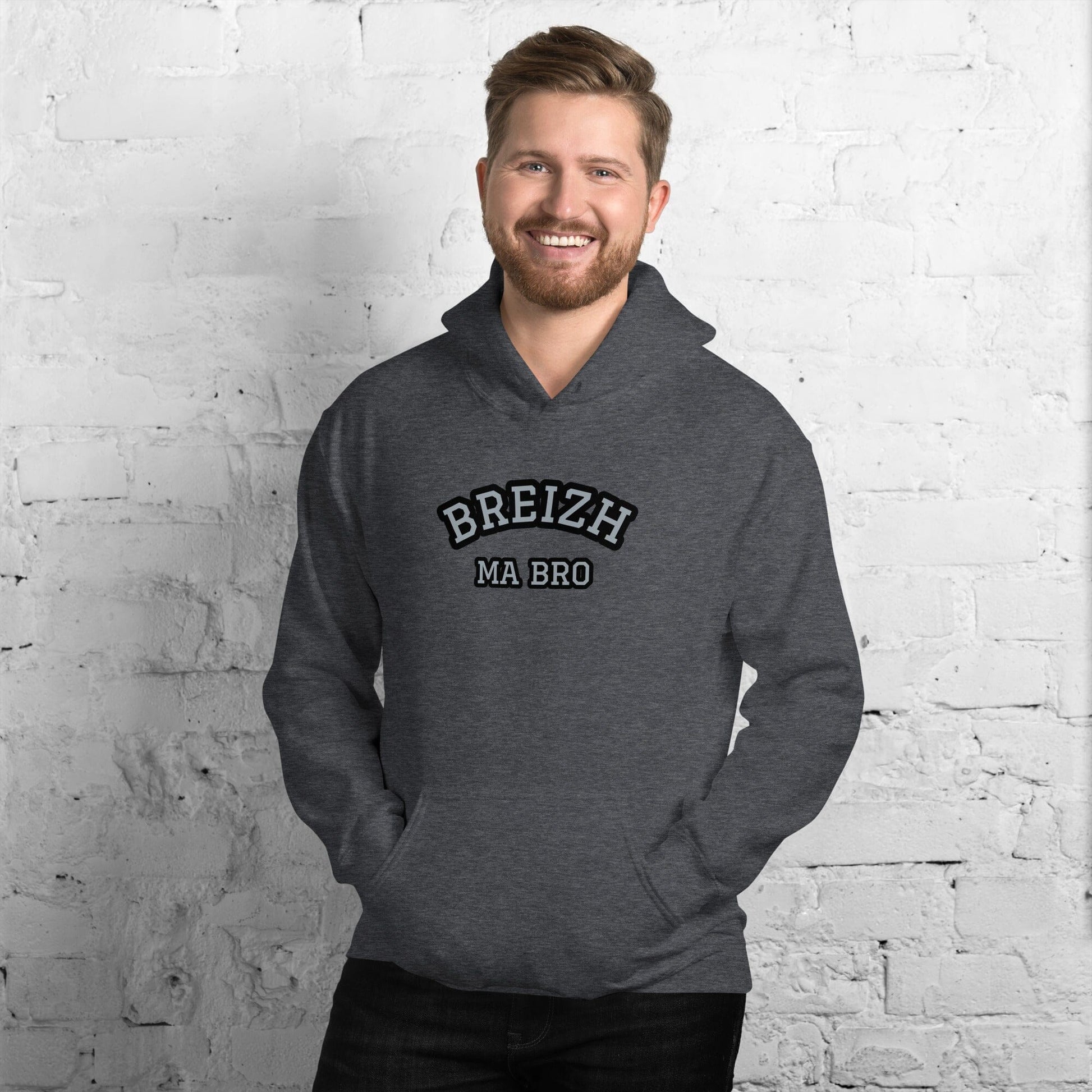 Sweatshirt unisexe à capuche Breizh ma bro Bevet Breizh Gris Foncé Chiné S 