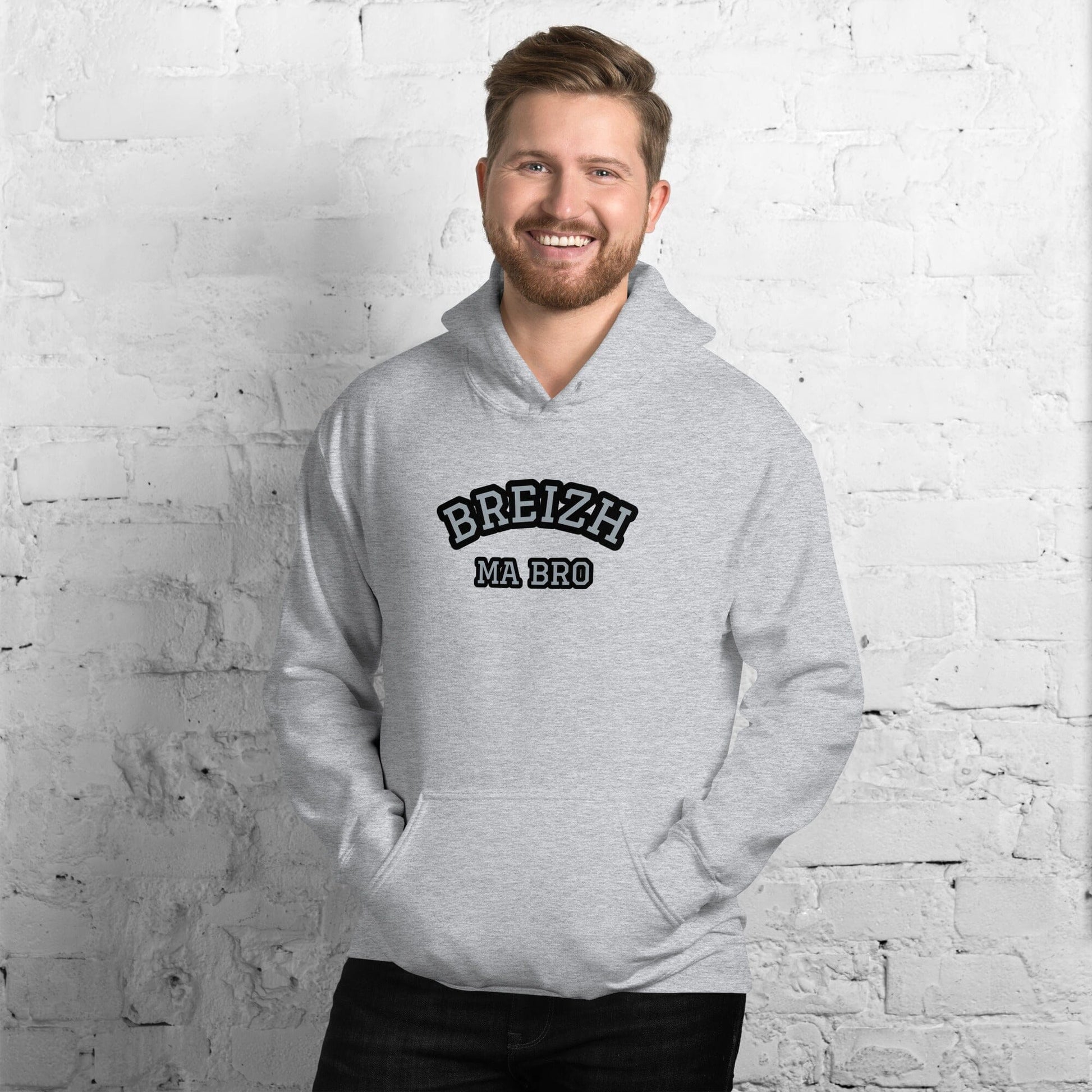 Sweatshirt unisexe à capuche Breizh ma bro Bevet Breizh Gris Sport S 