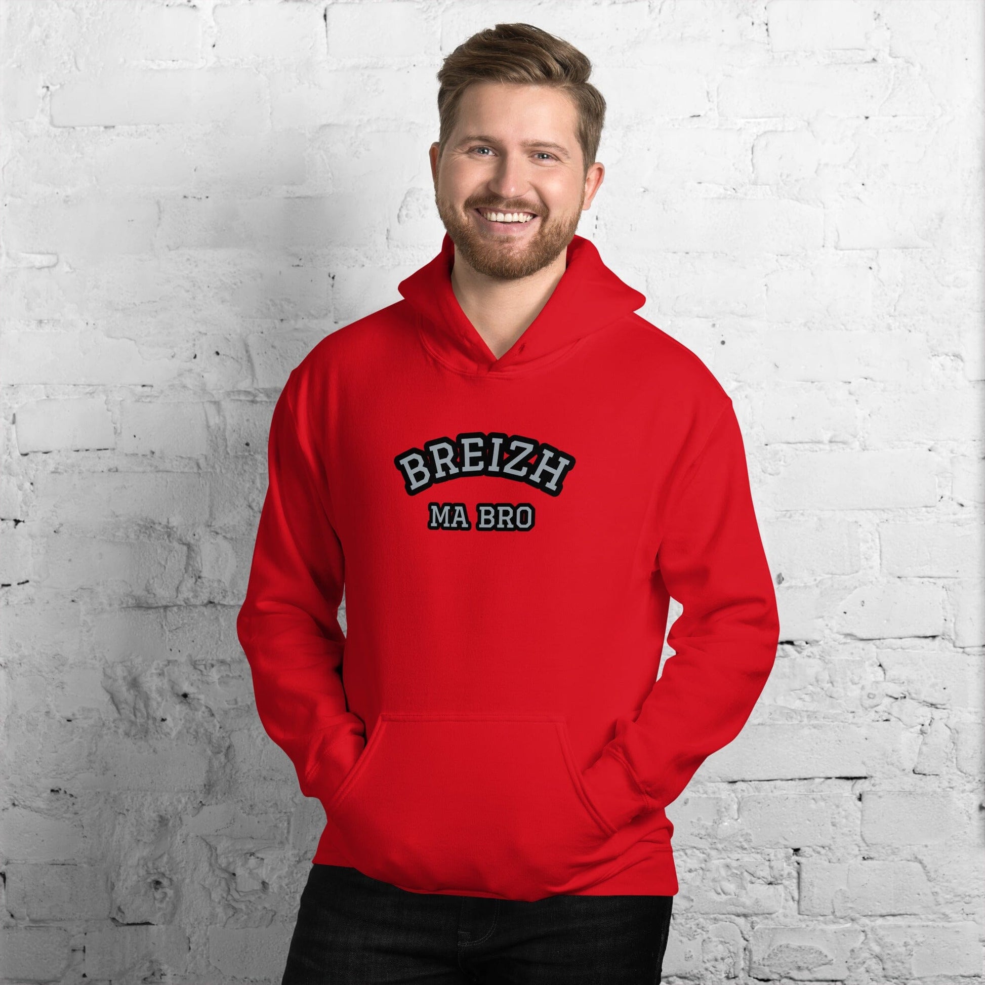 Sweatshirt unisexe à capuche Breizh ma bro Bevet Breizh Rouge S 