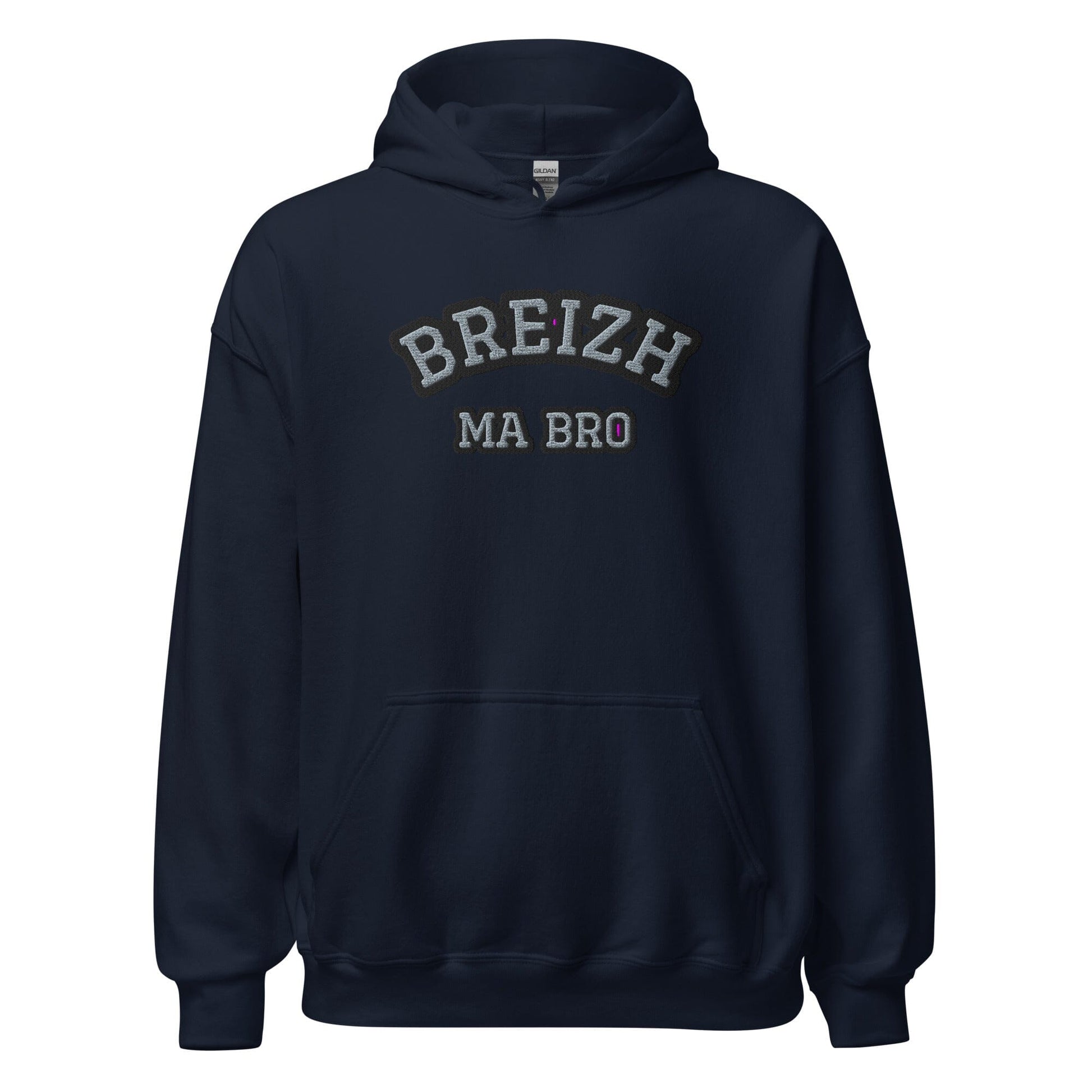 Sweatshirt unisexe à capuche brodé Breizh ma bro sweatshirt Bevet Breizh Bleu Marine S 