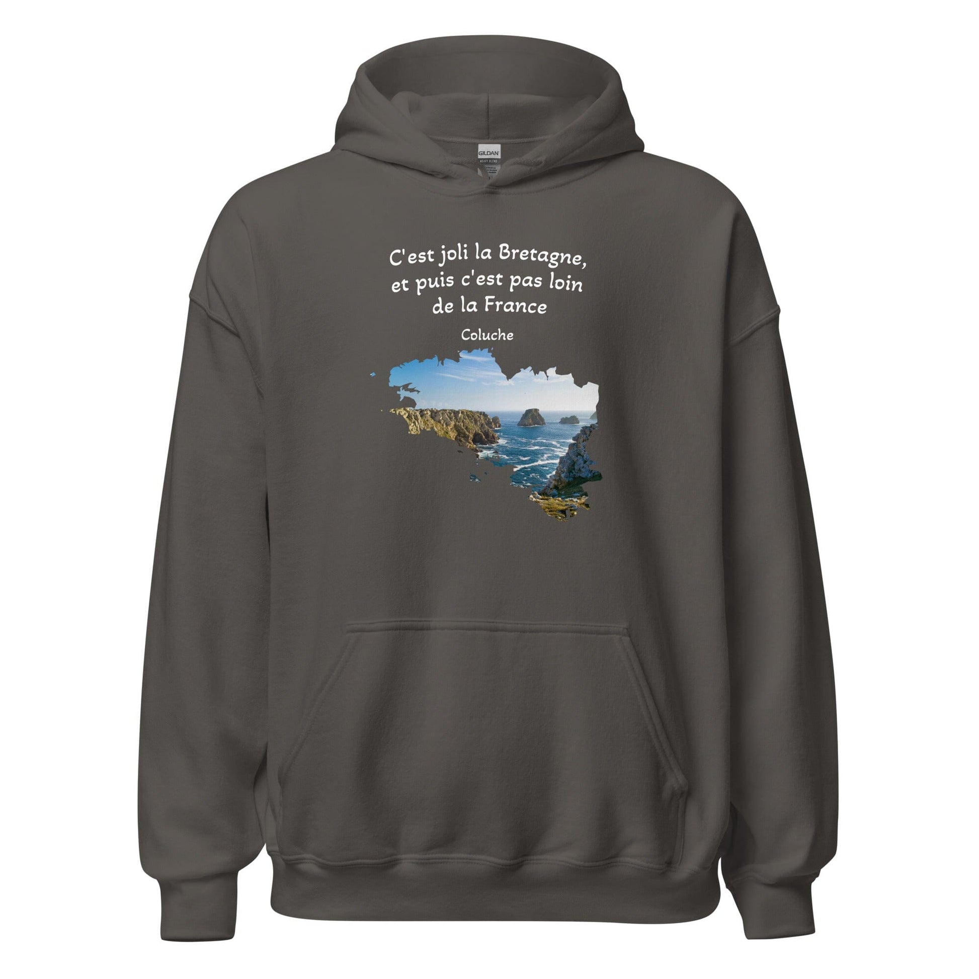 Sweatshirt unisexe à capuche c'est joli la Bretagne Coluche sweat-shirt Bevet Breizh Anthracite S 