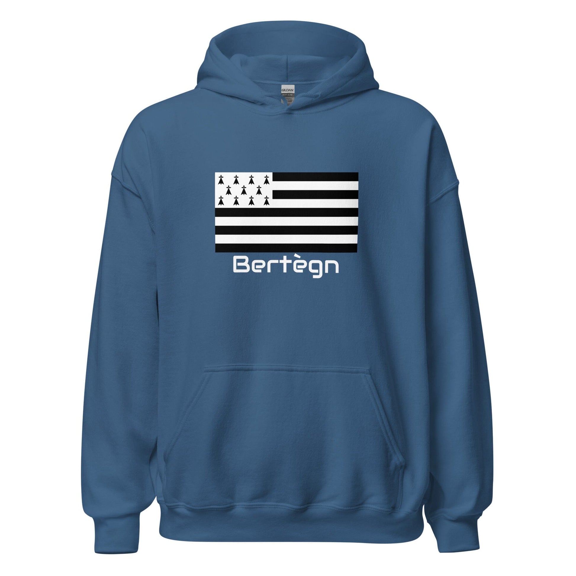 Sweatshirt unisexe à capuche Gwenn Ha Du Bertègn sweat-shirt Bevet Breizh Bleu Indigo S 