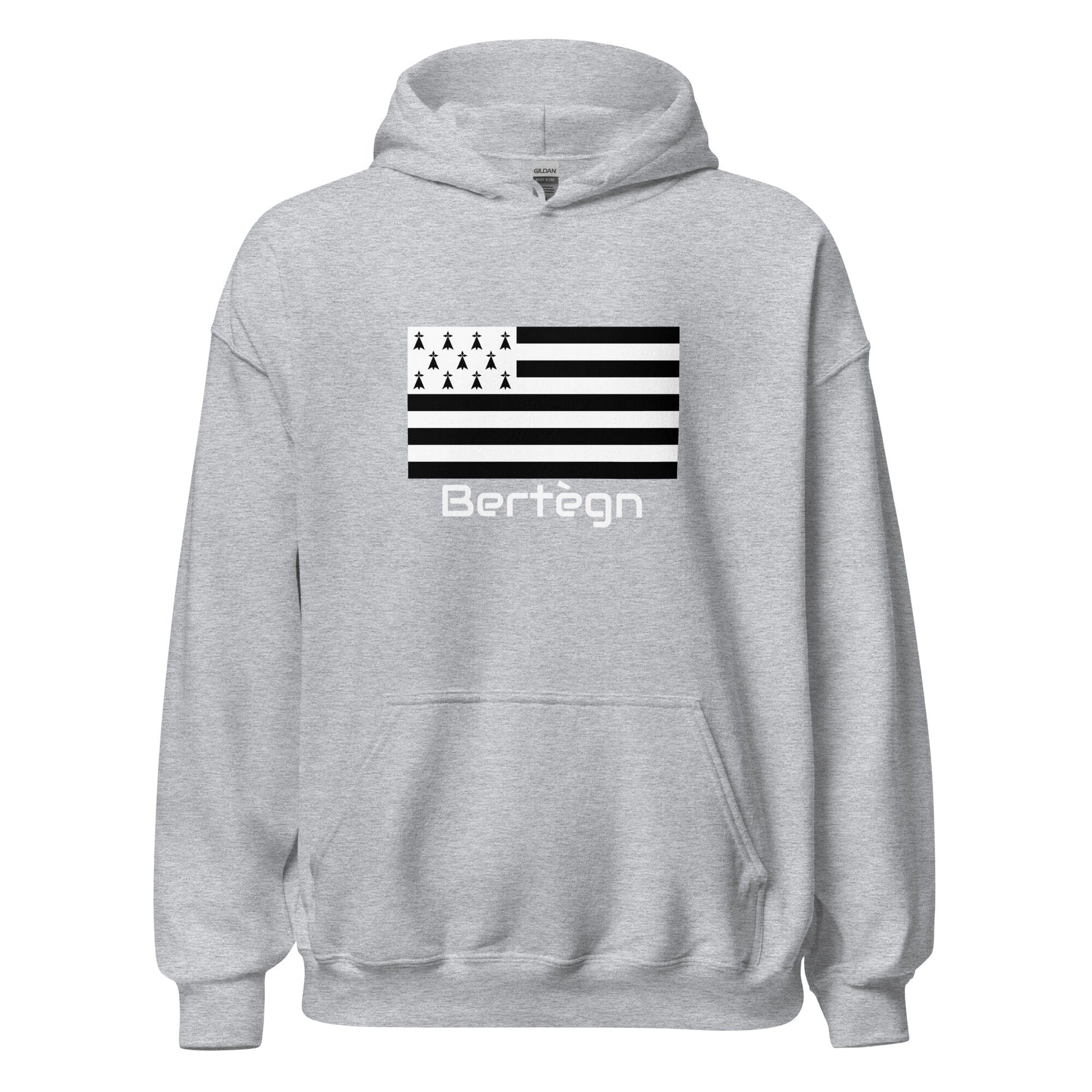 Sweatshirt unisexe à capuche Gwenn Ha Du Bertègn sweat-shirt Bevet Breizh Gris Sport S 