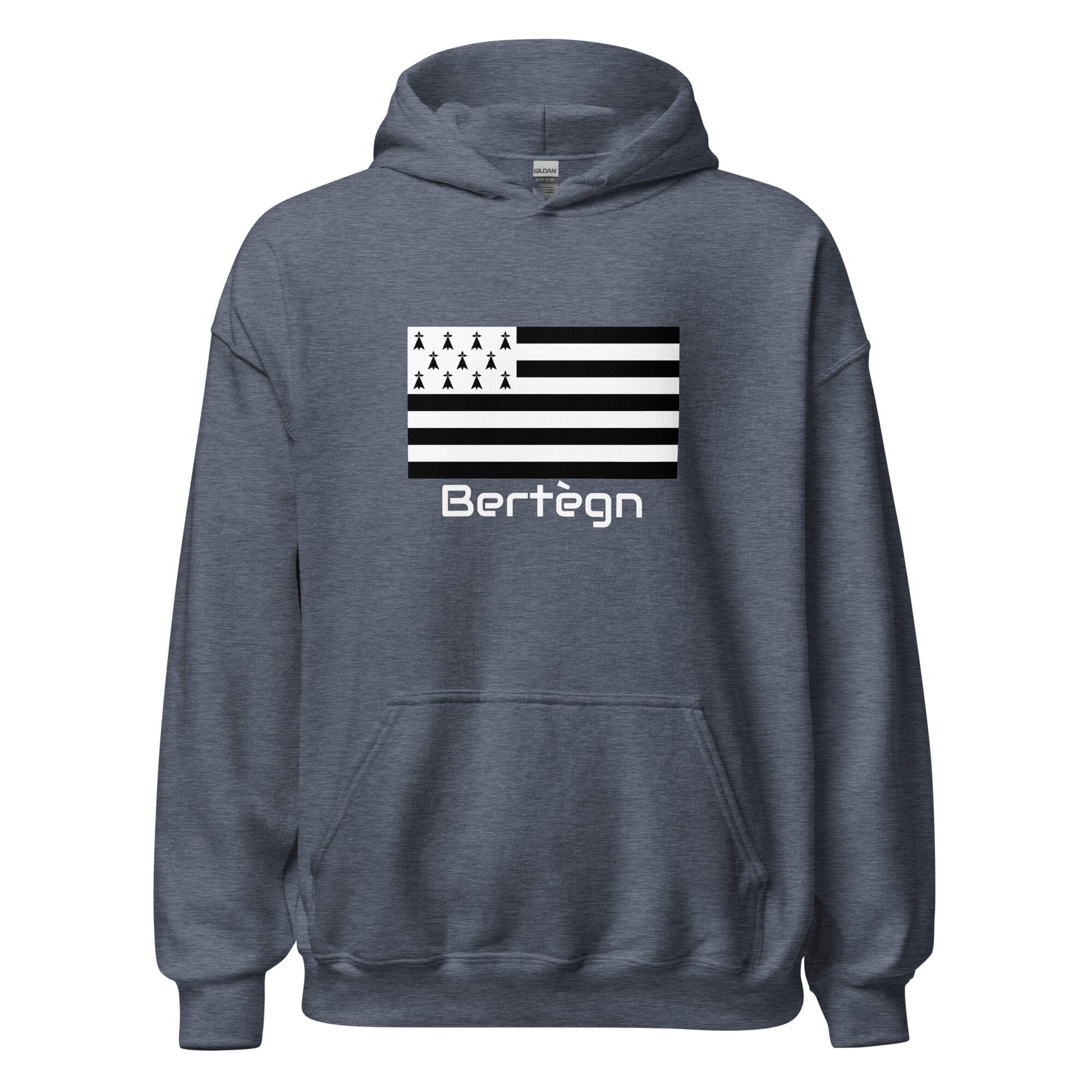 Sweatshirt unisexe à capuche Gwenn Ha Du Bertègn sweat-shirt Bevet Breizh Heather Sport Dark Navy S 
