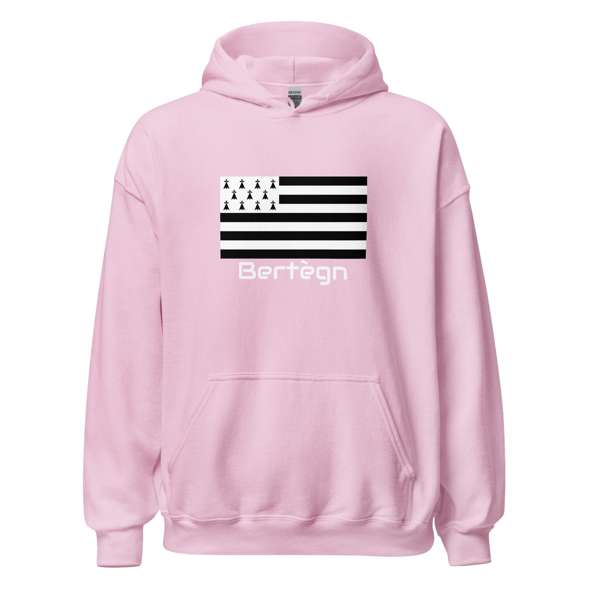 Sweatshirt unisexe à capuche Gwenn Ha Du Bertègn sweat-shirt Bevet Breizh Rose Clair S 