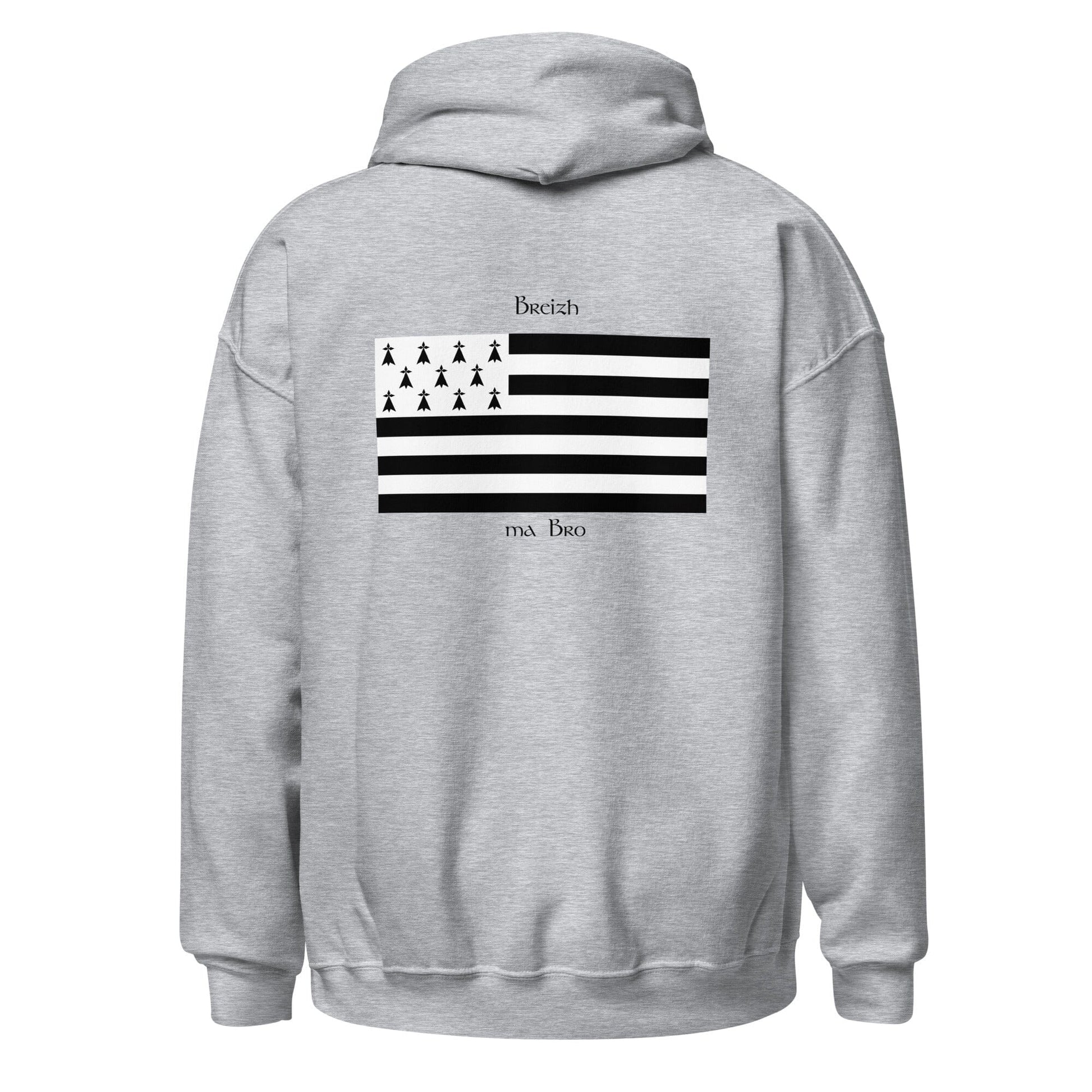 Sweatshirt unisexe à capuche Gwenn ha du Breizh ma bro sweatshirt Bevet Breizh 