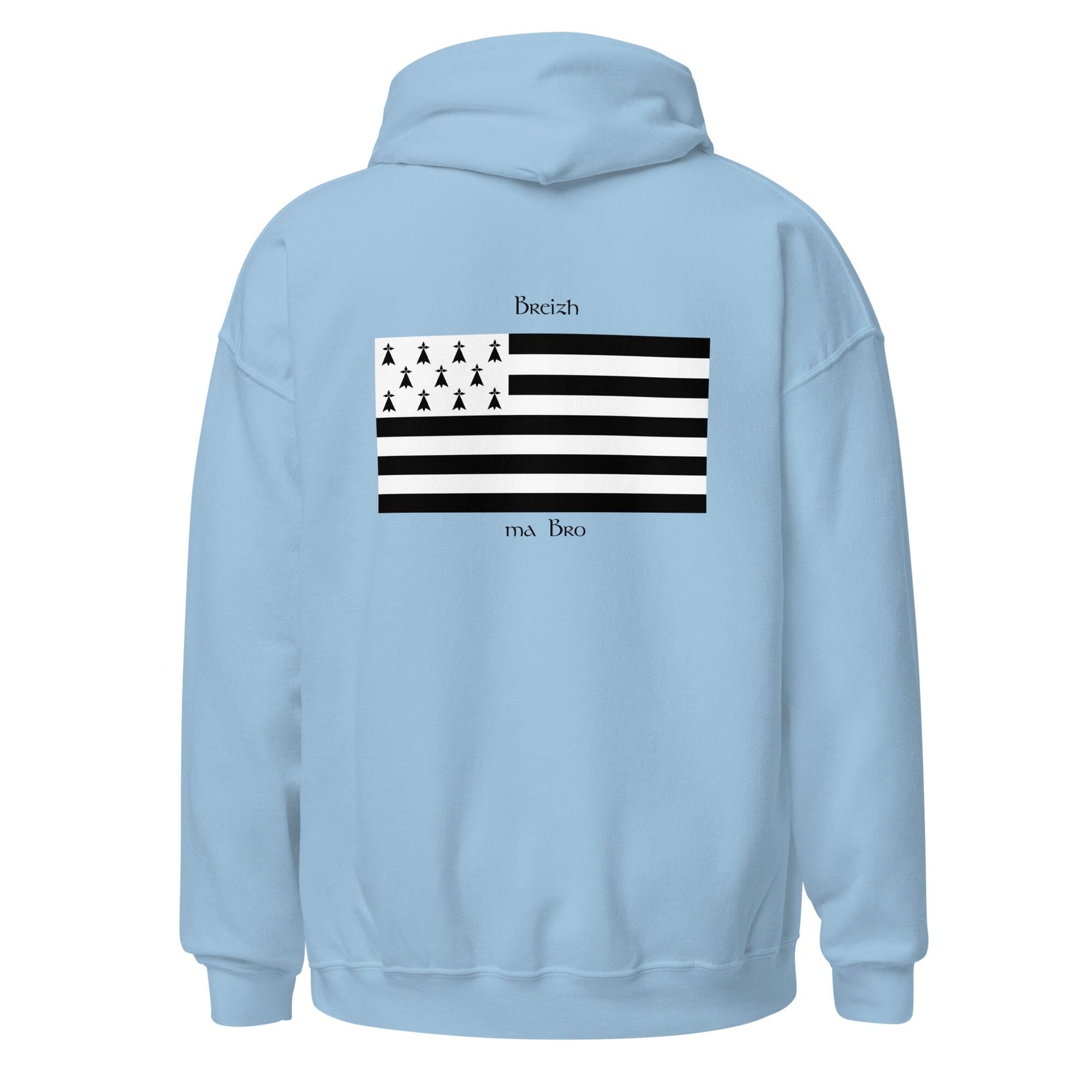 Sweatshirt unisexe à capuche Gwenn ha du Breizh ma bro sweatshirt Bevet Breizh 