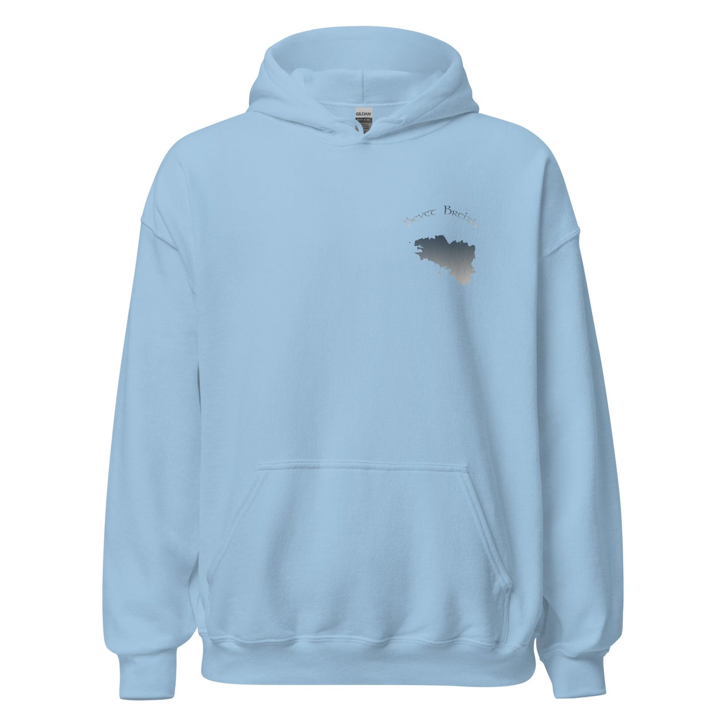 Sweatshirt unisexe à capuche Gwenn ha du Breizh ma bro sweatshirt Bevet Breizh Bleu Clair S 