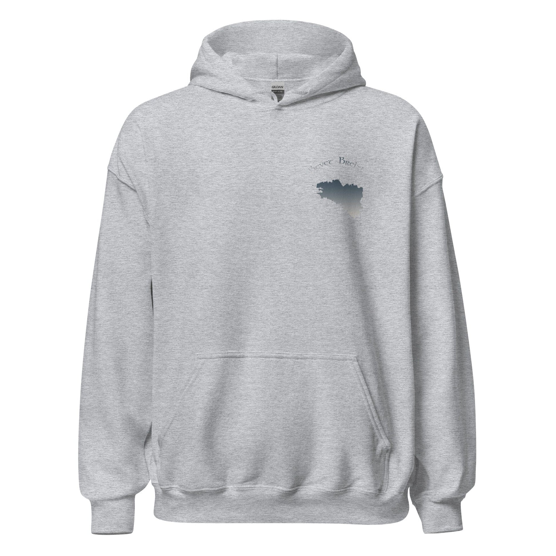 Sweatshirt unisexe à capuche Gwenn ha du Breizh ma bro sweatshirt Bevet Breizh Gris Sport S 