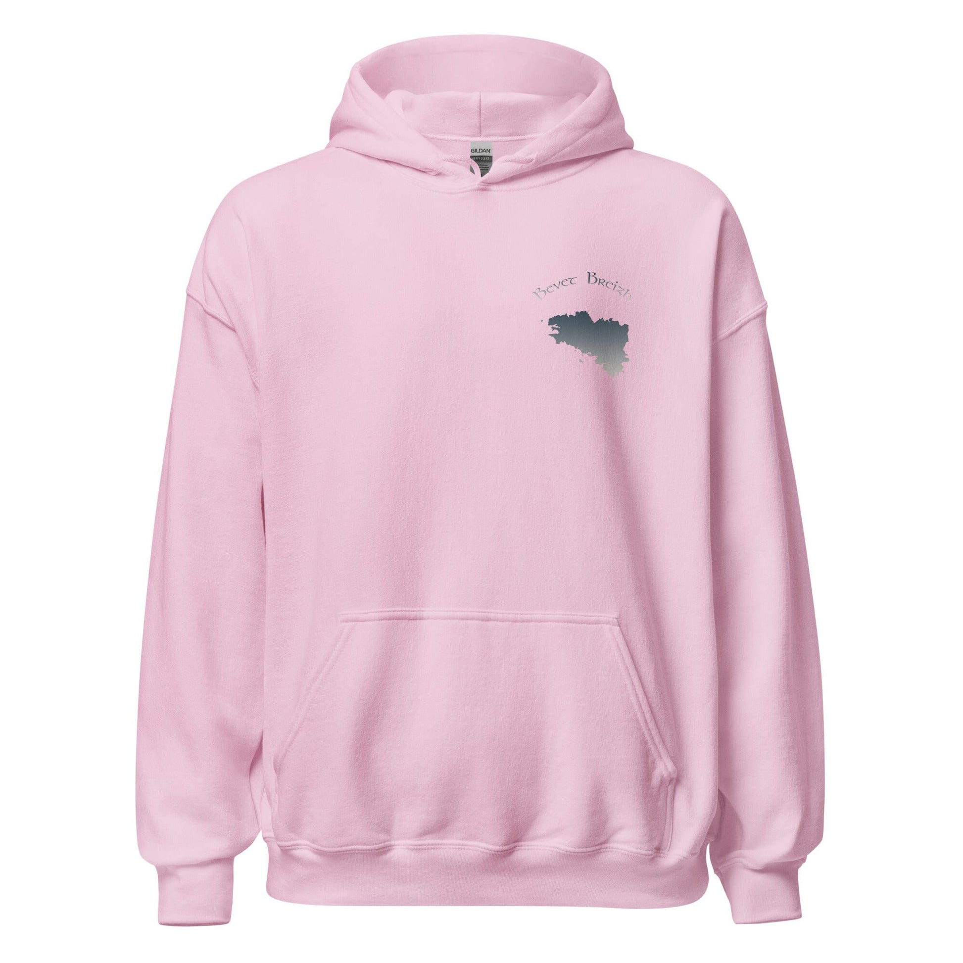 Sweatshirt unisexe à capuche Gwenn ha du Breizh ma bro sweatshirt Bevet Breizh Rose Clair S 