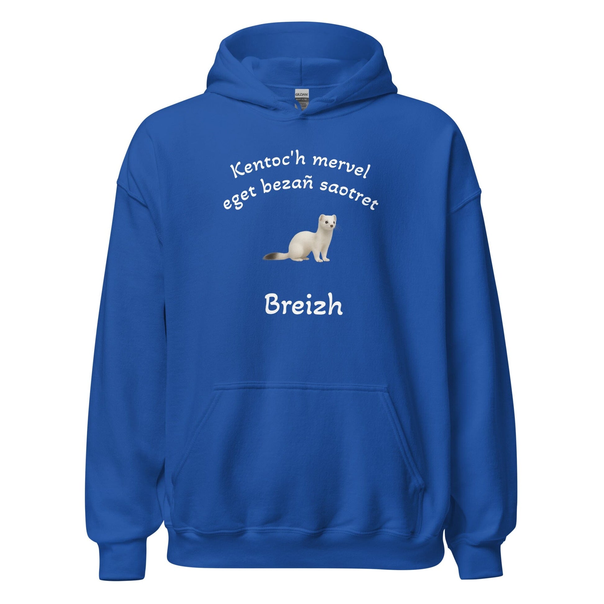 Sweatshirt unisexe à capuche Kentoc'h mervel eget bezañ saotret sweat-shirt Bevet Breizh Bleu Roi S 