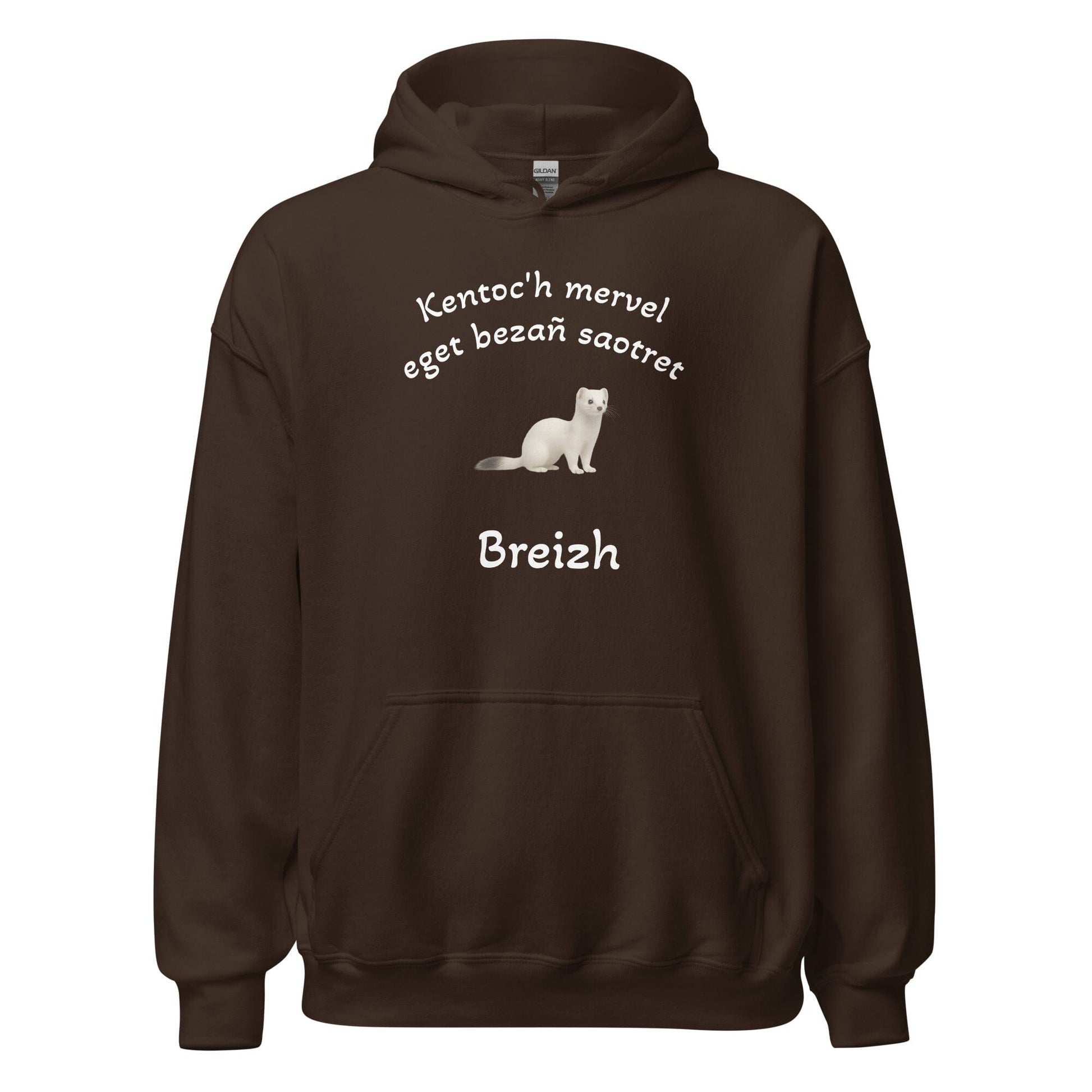 Sweatshirt unisexe à capuche Kentoc'h mervel eget bezañ saotret sweat-shirt Bevet Breizh Chocolat Noir S 