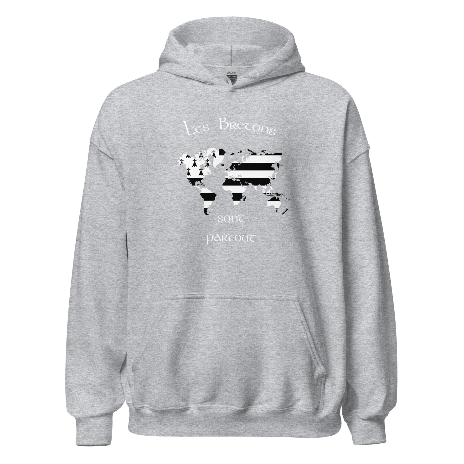 Sweatshirt unisexe à capuche Les Bretons sont partout sweatshirt Bevet Breizh Gris Sport S 