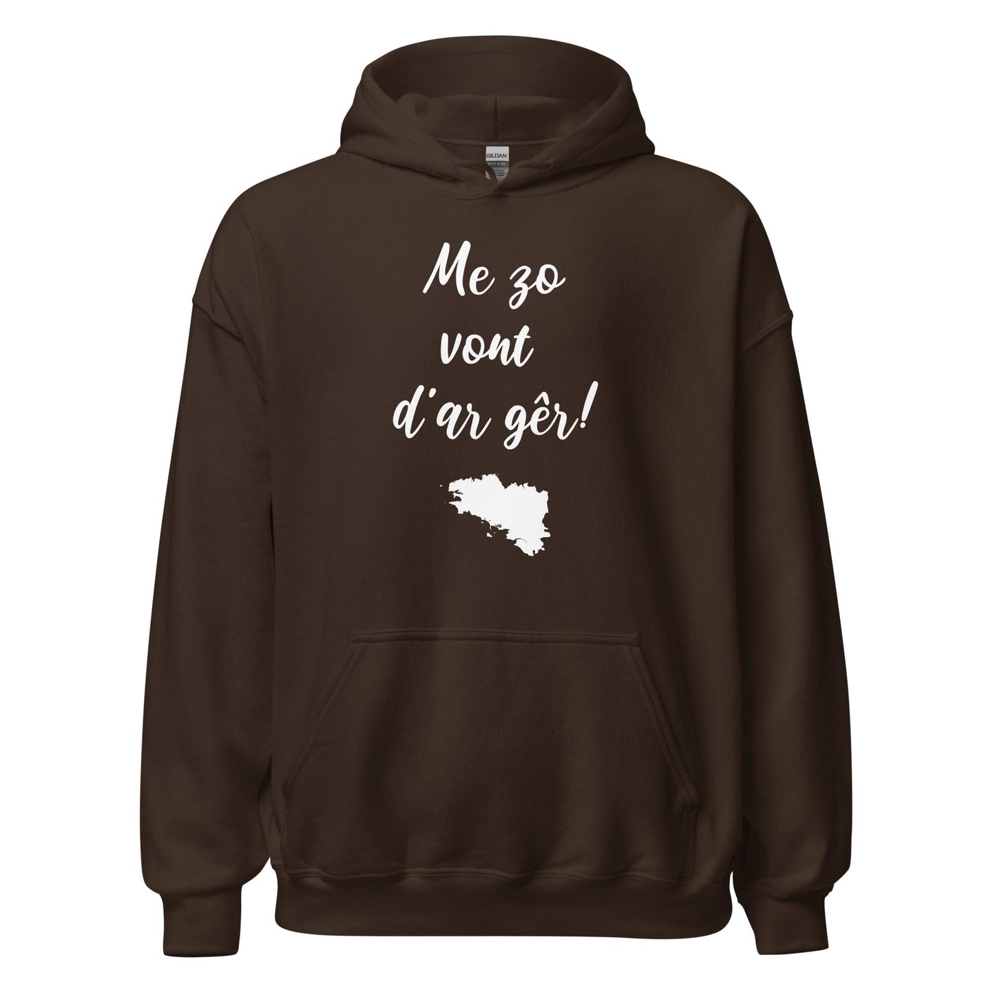 Sweatshirt unisexe à capuche Me zo vont d'ar gêr sweatshirt Bevet Breizh Chocolat Noir S 