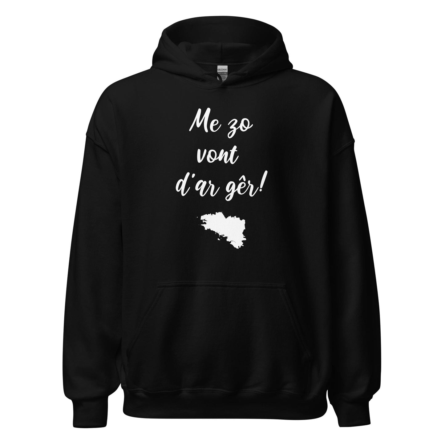 Sweatshirt unisexe à capuche Me zo vont d'ar gêr sweatshirt Bevet Breizh Noir S 