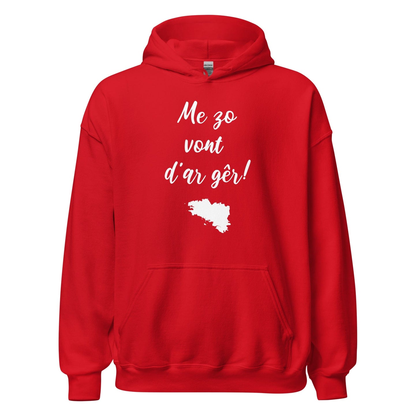 Sweatshirt unisexe à capuche Me zo vont d'ar gêr sweatshirt Bevet Breizh Rouge S 