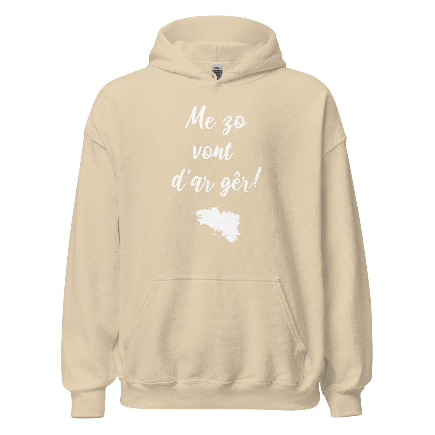 Sweatshirt unisexe à capuche Me zo vont d'ar gêr sweatshirt Bevet Breizh Sable S 