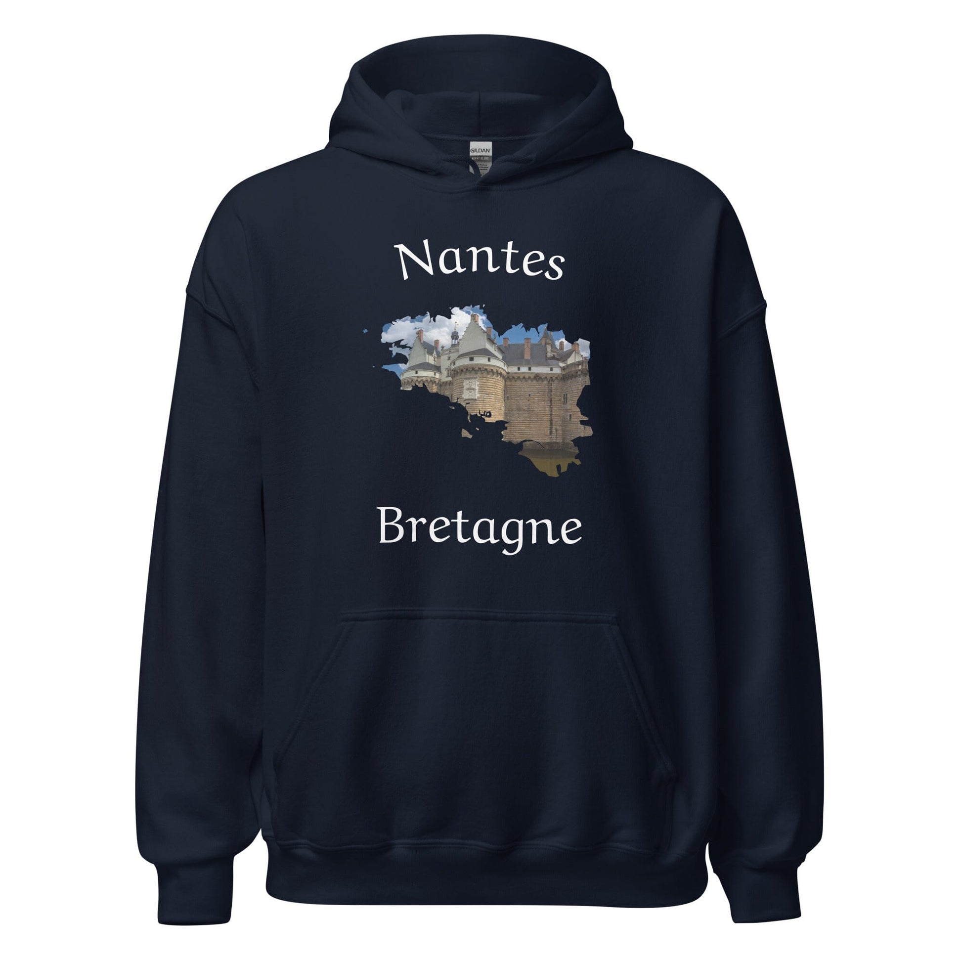 Sweatshirt unisexe à capuche Nantes Bretagne sweat-shirt Bevet Breizh Bleu Marine S 