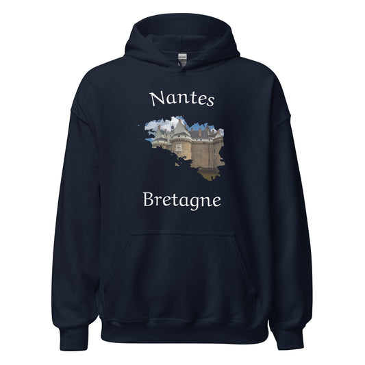 Sweatshirt unisexe à capuche Nantes Bretagne sweat-shirt Bevet Breizh Bleu Marine S 