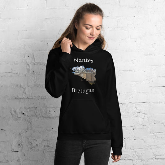 Sweatshirt unisexe à capuche Nantes Bretagne sweat-shirt Bevet Breizh Noir S 