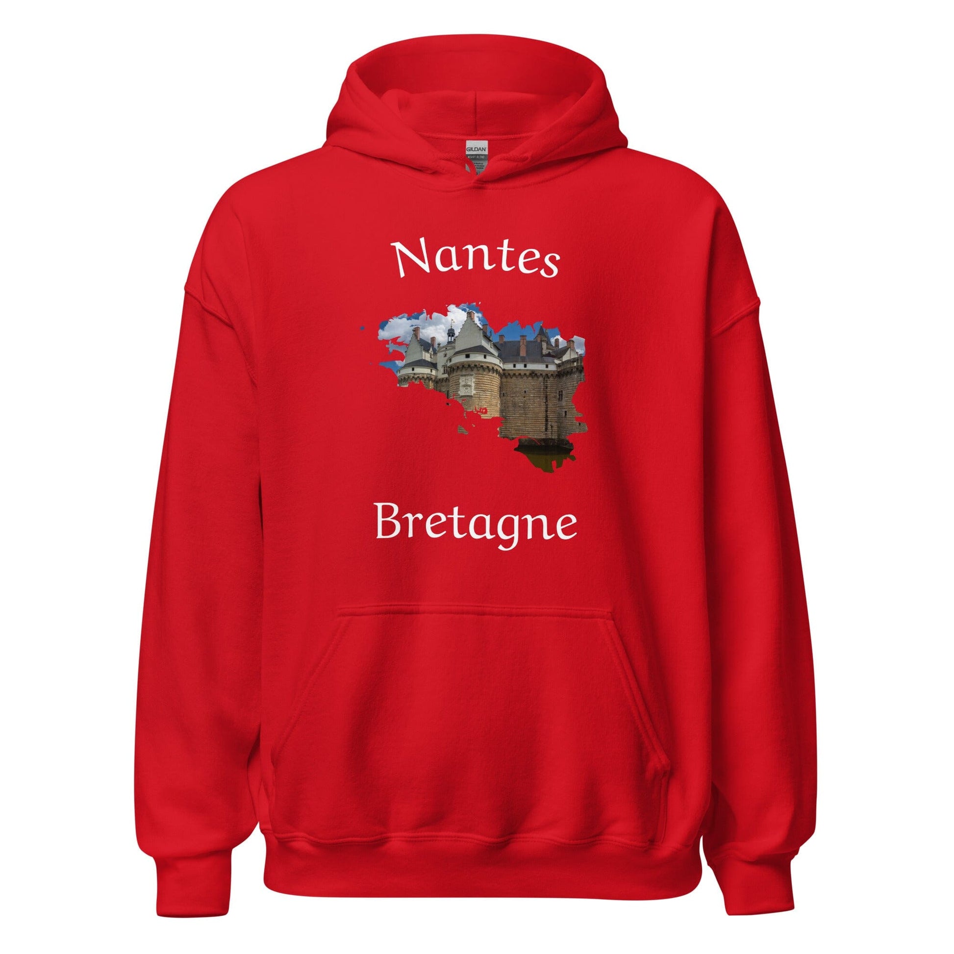 Sweatshirt unisexe à capuche Nantes Bretagne sweat-shirt Bevet Breizh Rouge S 