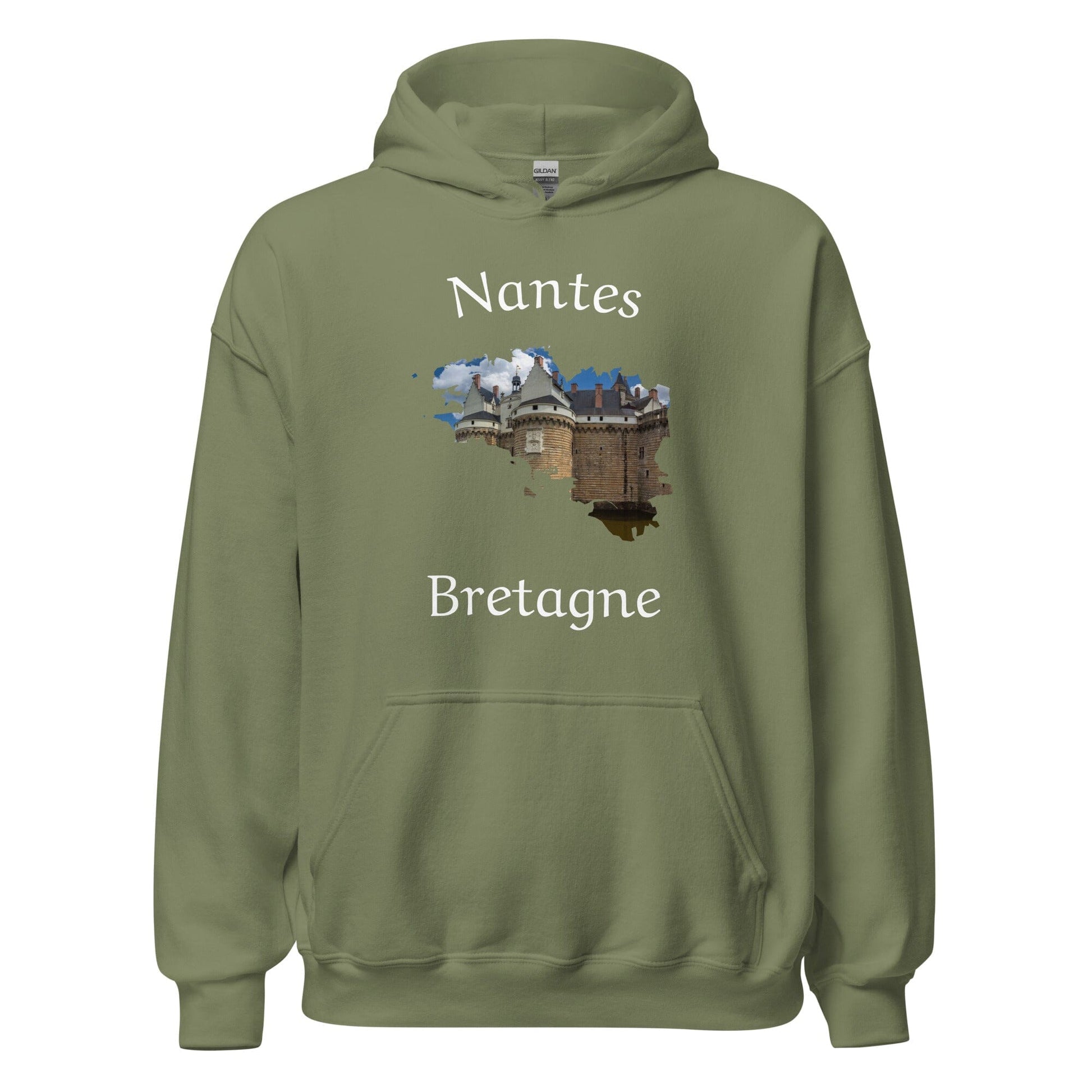 Sweatshirt unisexe à capuche Nantes Bretagne sweat-shirt Bevet Breizh Vert Militaire S 