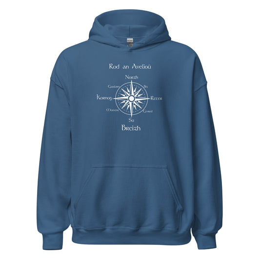 Sweatshirt unisexe à capuche rod an avelioù Bevet Breizh Bleu Indigo S 