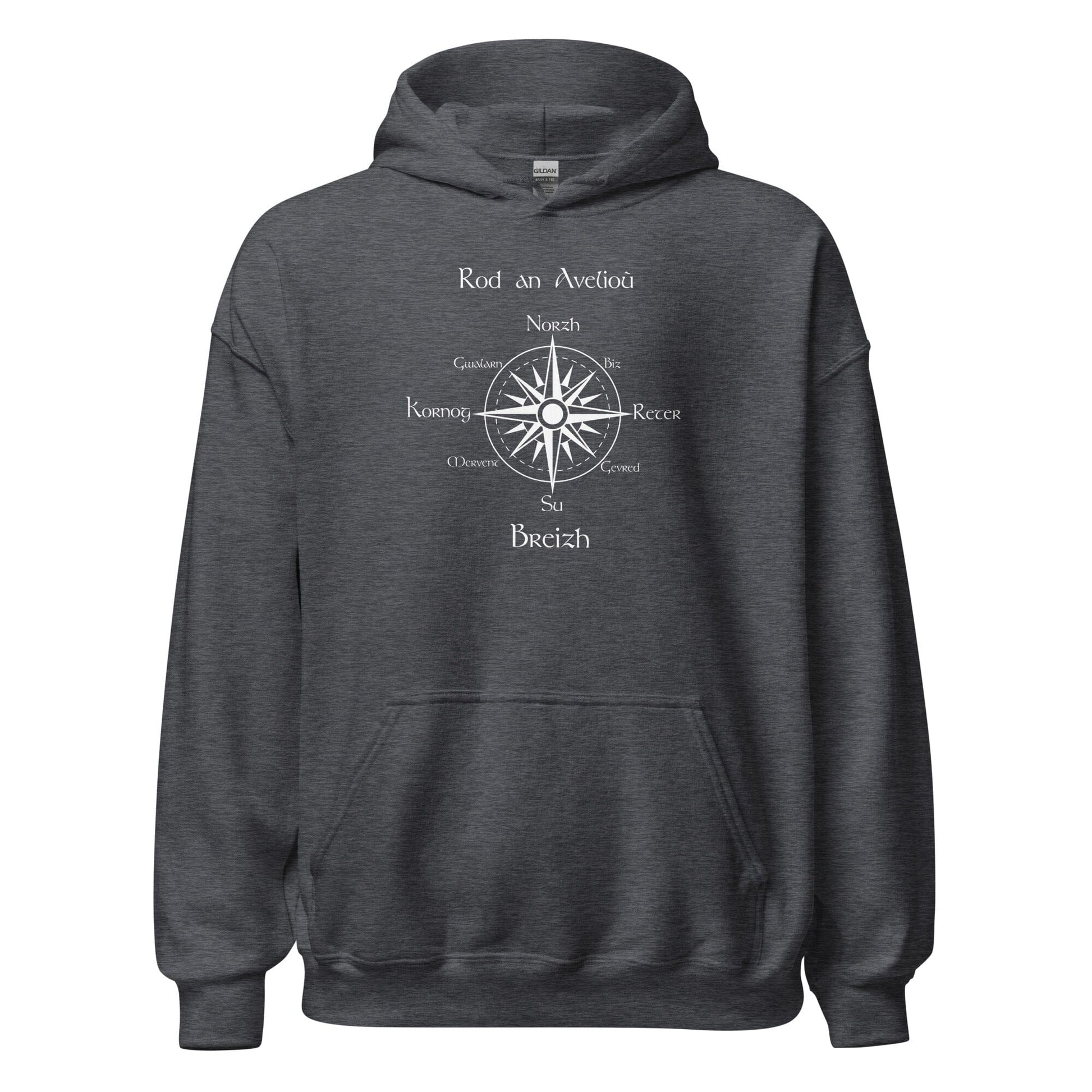 Sweatshirt unisexe à capuche rod an avelioù sweat-shirt Bevet Breizh Gris Foncé Chiné S 