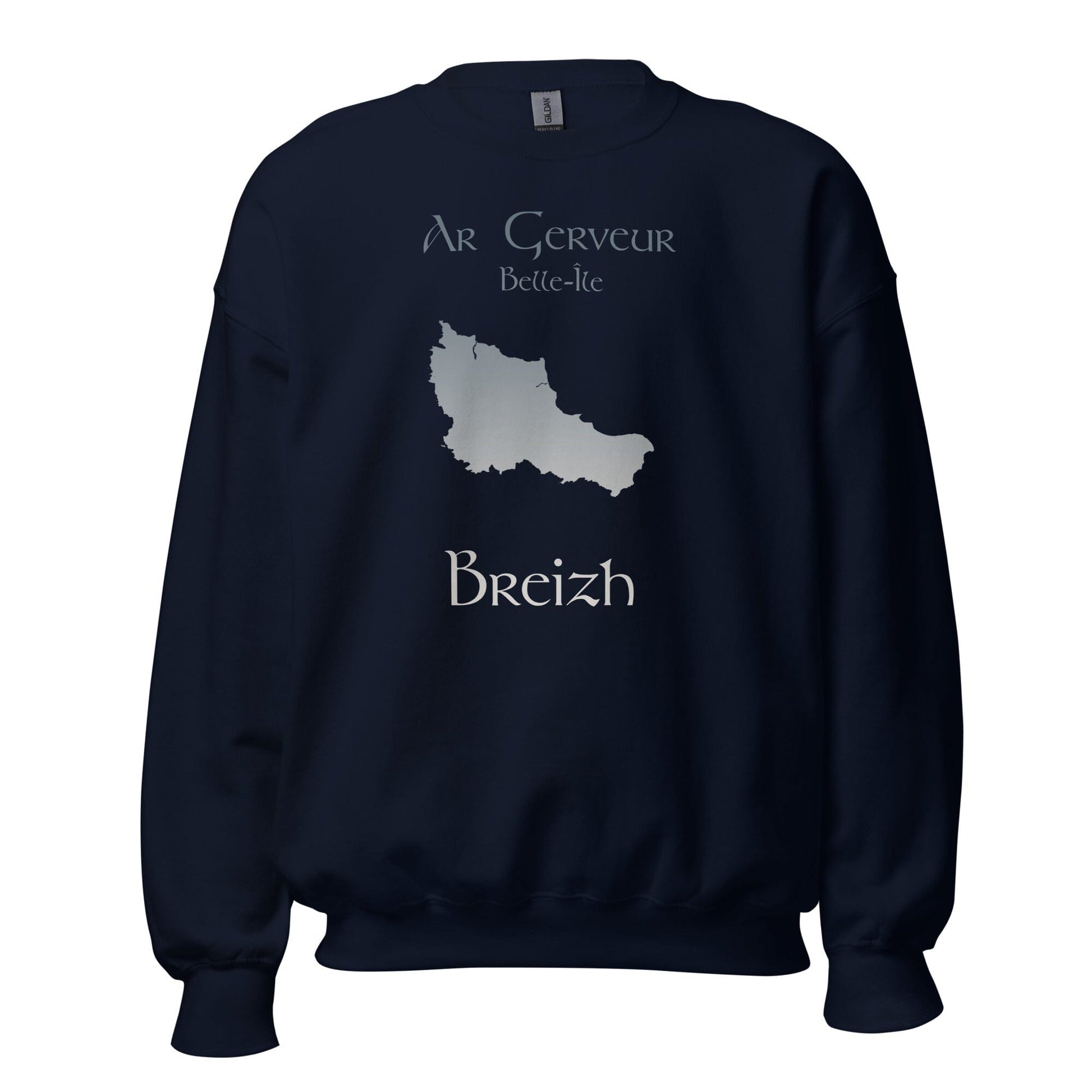 Sweatshirt Unisexe à Col Rond Ar Gerveur Belle-île sweat-shirt Bevet Breizh Bleu Marine S 