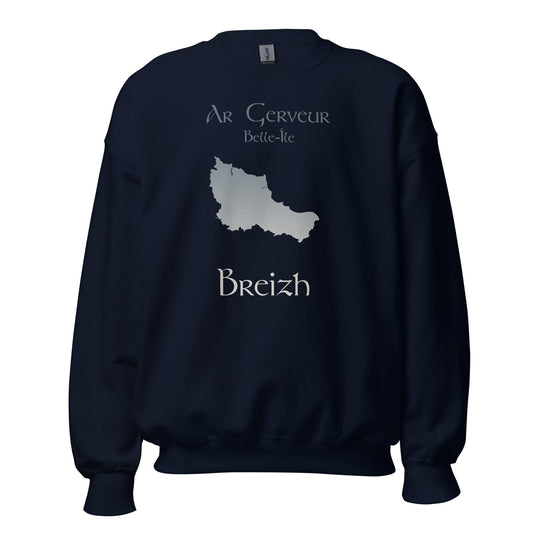 Sweatshirt Unisexe à Col Rond Ar Gerveur Belle-île sweat-shirt Bevet Breizh Bleu Marine S 