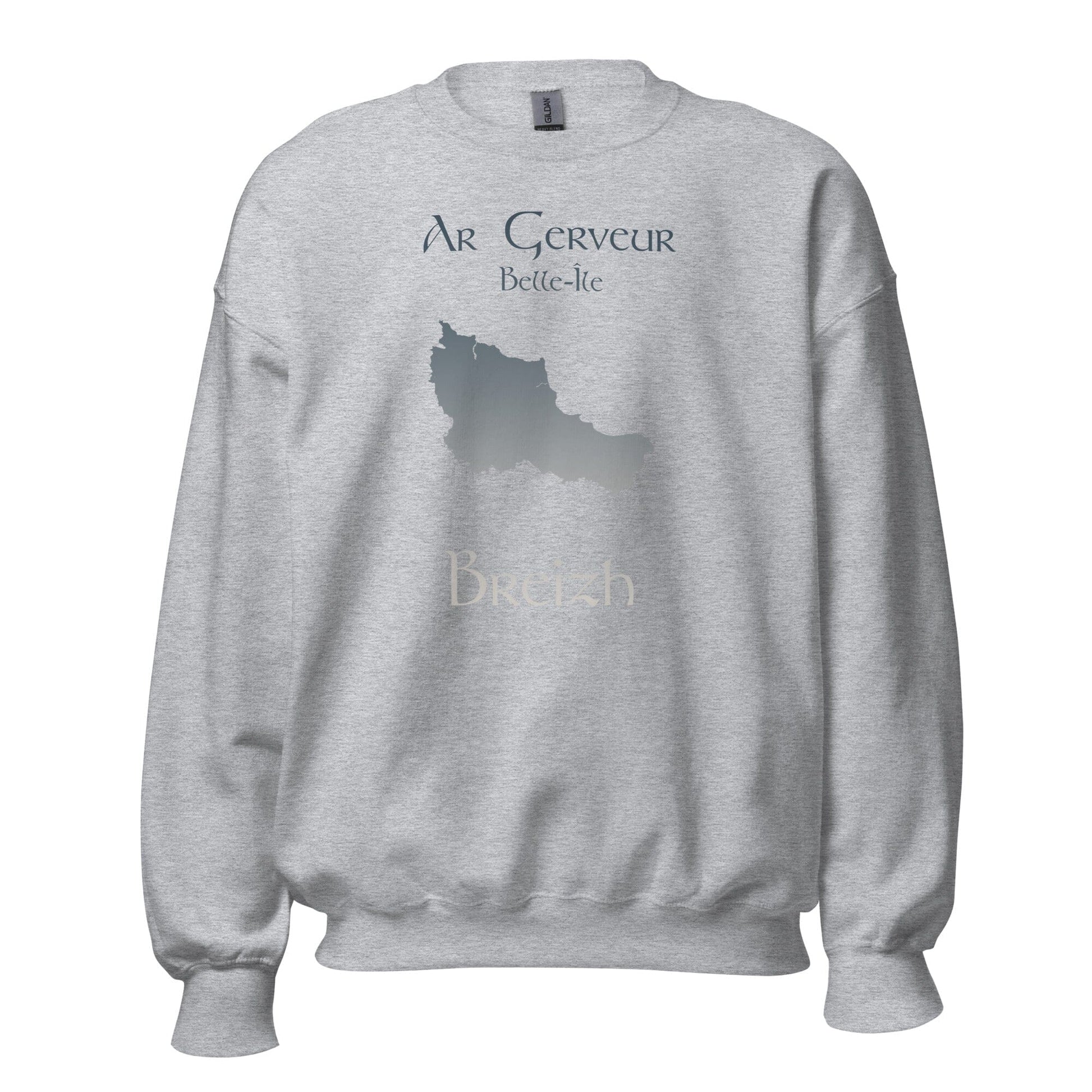 Sweatshirt Unisexe à Col Rond Ar Gerveur Belle-île sweat-shirt Bevet Breizh Gris Sport S 