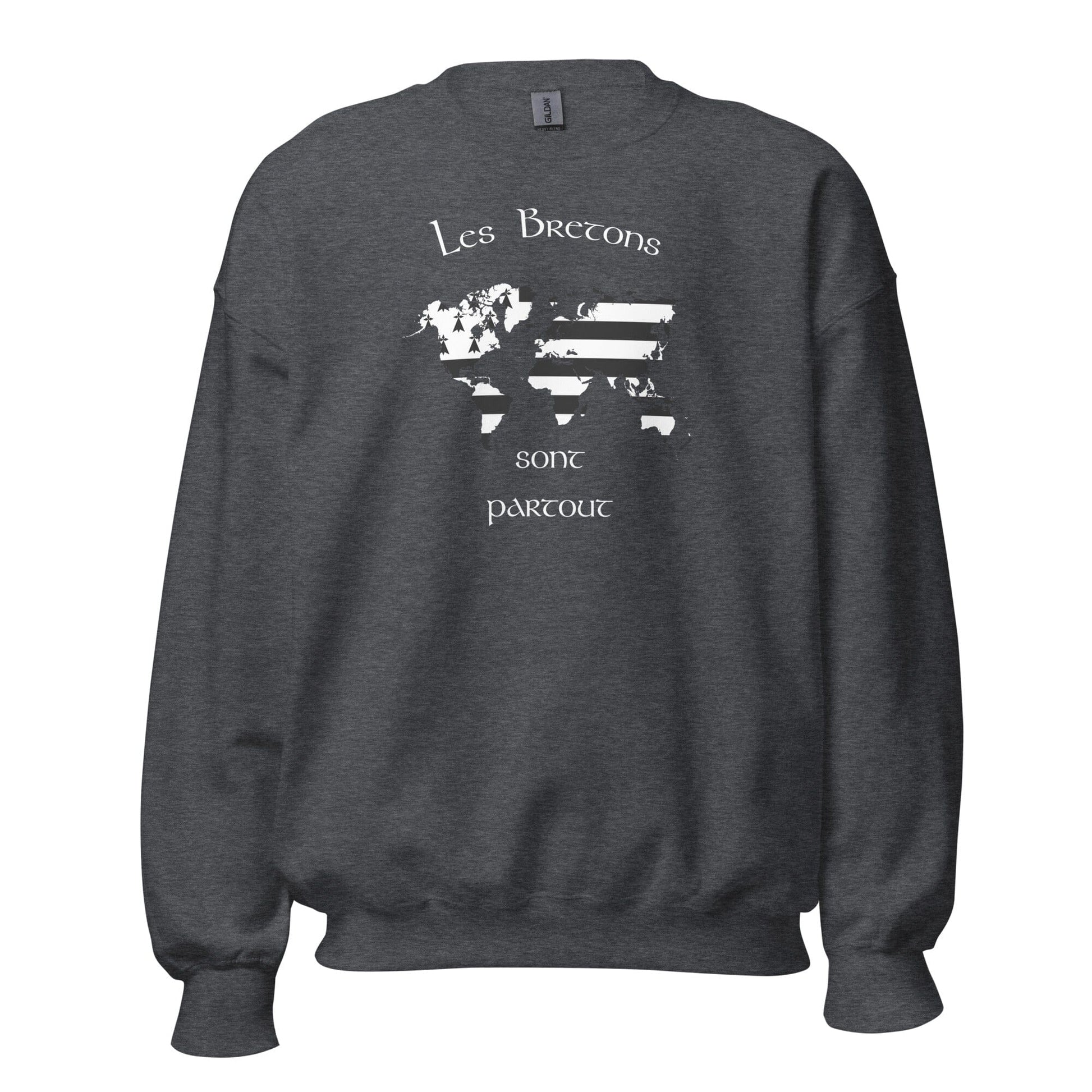 Sweatshirt Unisexe à Col Rond les Bretons sont partout sweat-shirt Bevet Breizh Gris Foncé Chiné S 