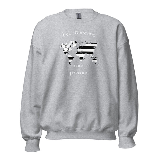 Sweatshirt Unisexe à Col Rond les Bretons sont partout sweat-shirt Bevet Breizh Gris Sport 4XL 