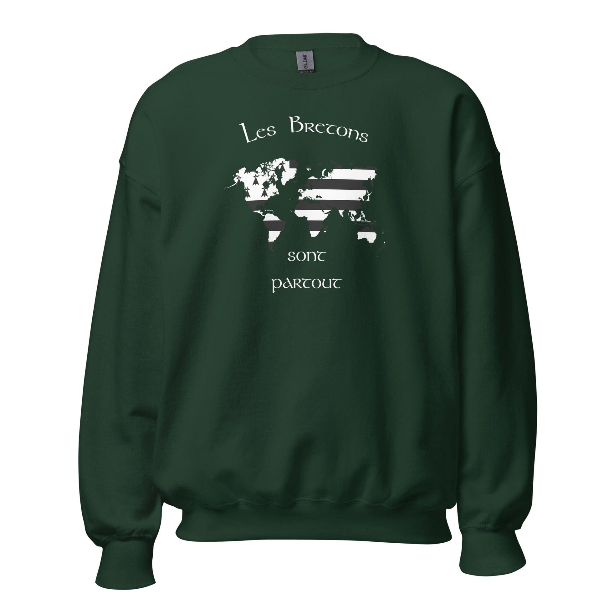 Sweatshirt Unisexe à Col Rond les Bretons sont partout sweat-shirt Bevet Breizh Vert Forêt S 