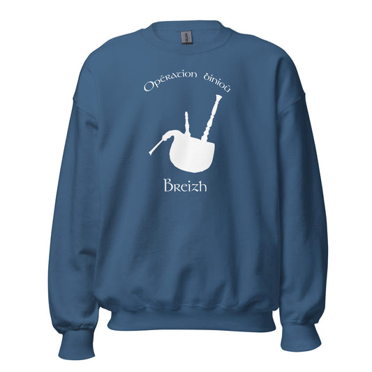 Sweatshirt Unisexe à Col Rond opération binioù sweatshirt Bevet Breizh Bleu Indigo S 