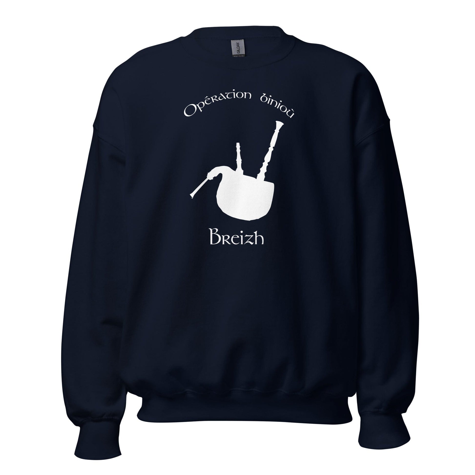 Sweatshirt Unisexe à Col Rond opération binioù sweatshirt Bevet Breizh Bleu Marine S 