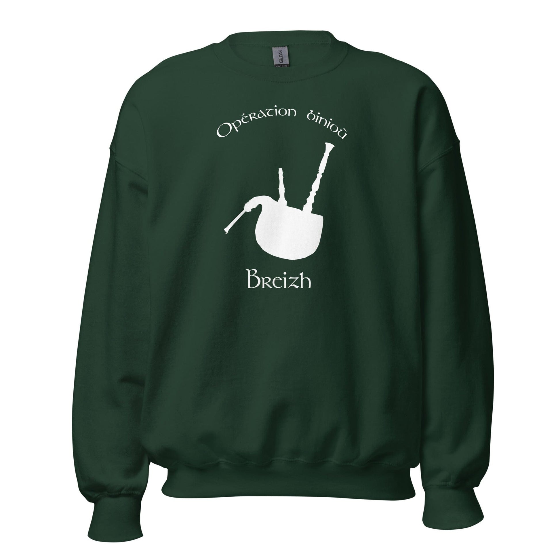 Sweatshirt Unisexe à Col Rond opération binioù sweatshirt Bevet Breizh Vert Forêt S 