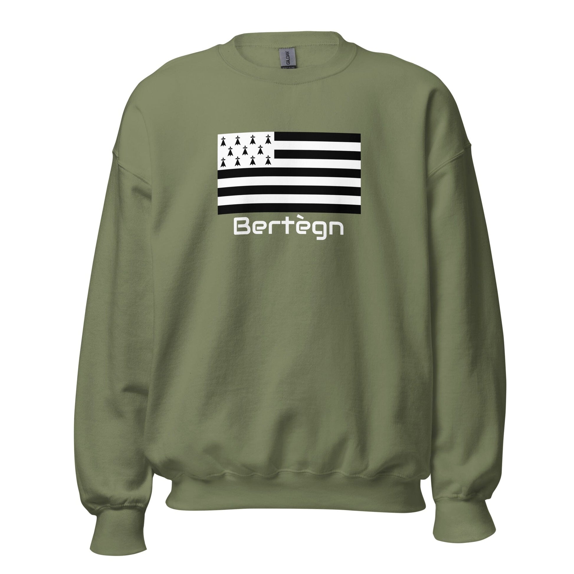 Sweatshirt unisexe Gwenn Ha Du Bertègn sweat-shirt Bevet Breizh Vert Militaire S 