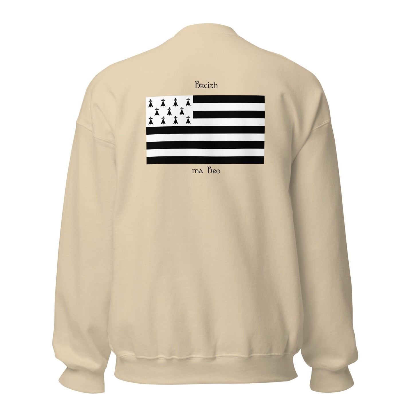 Sweatshirt unisexe gwenn ha du Breizh ma bro sweatshirt Bevet Breizh 