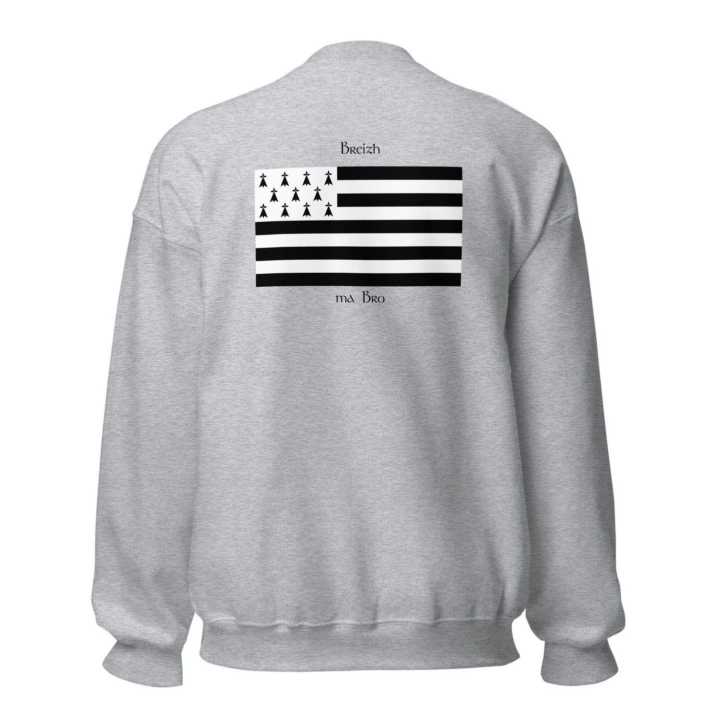 Sweatshirt unisexe gwenn ha du Breizh ma bro sweatshirt Bevet Breizh 