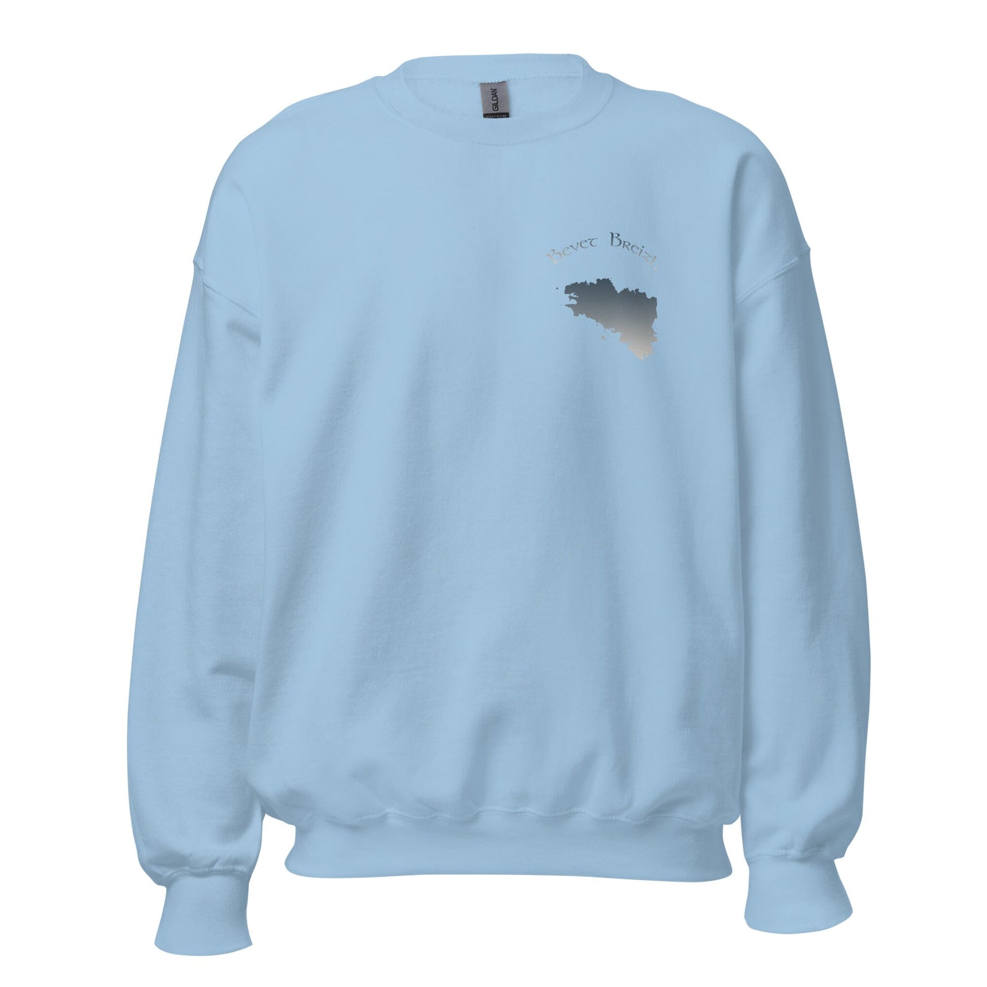 Sweatshirt unisexe gwenn ha du Breizh ma bro sweatshirt Bevet Breizh Bleu Clair S 