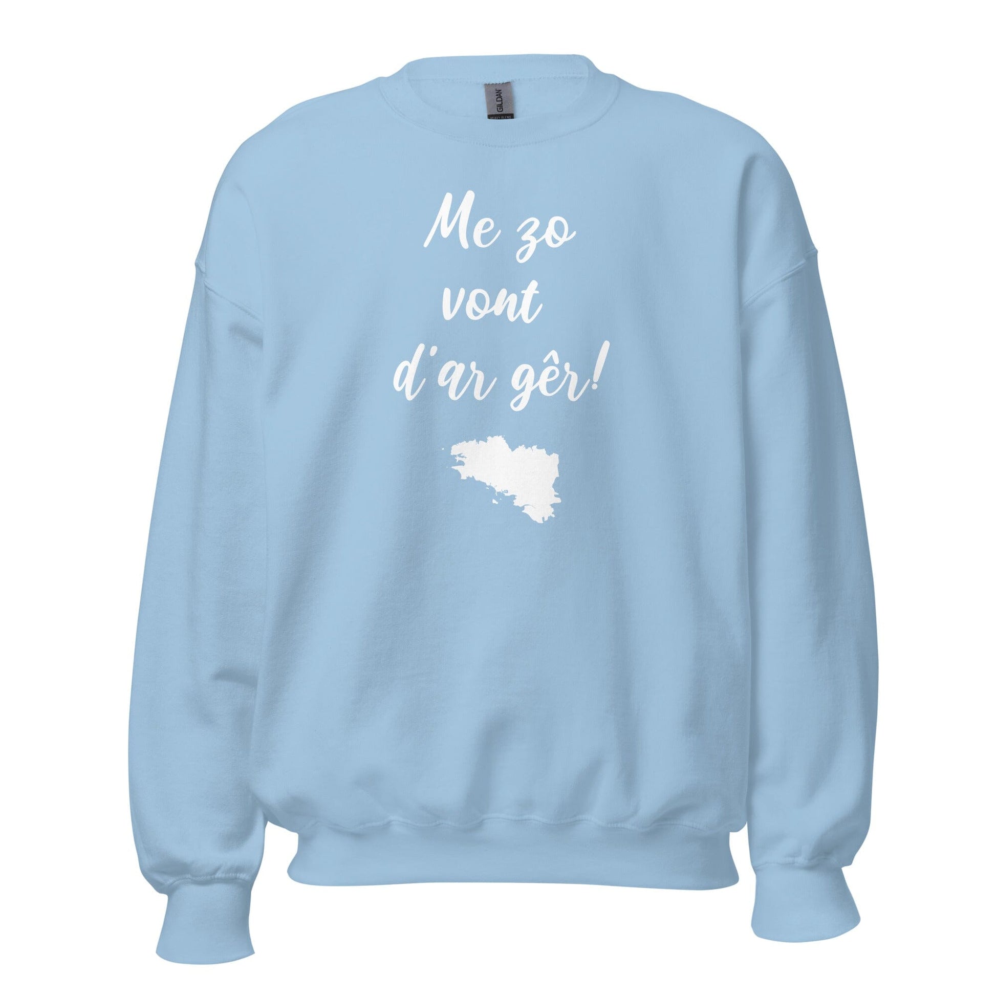 Sweatshirt Unisexe Me zo vont d'ar gêr sweatshirt Bevet Breizh Bleu Clair S 