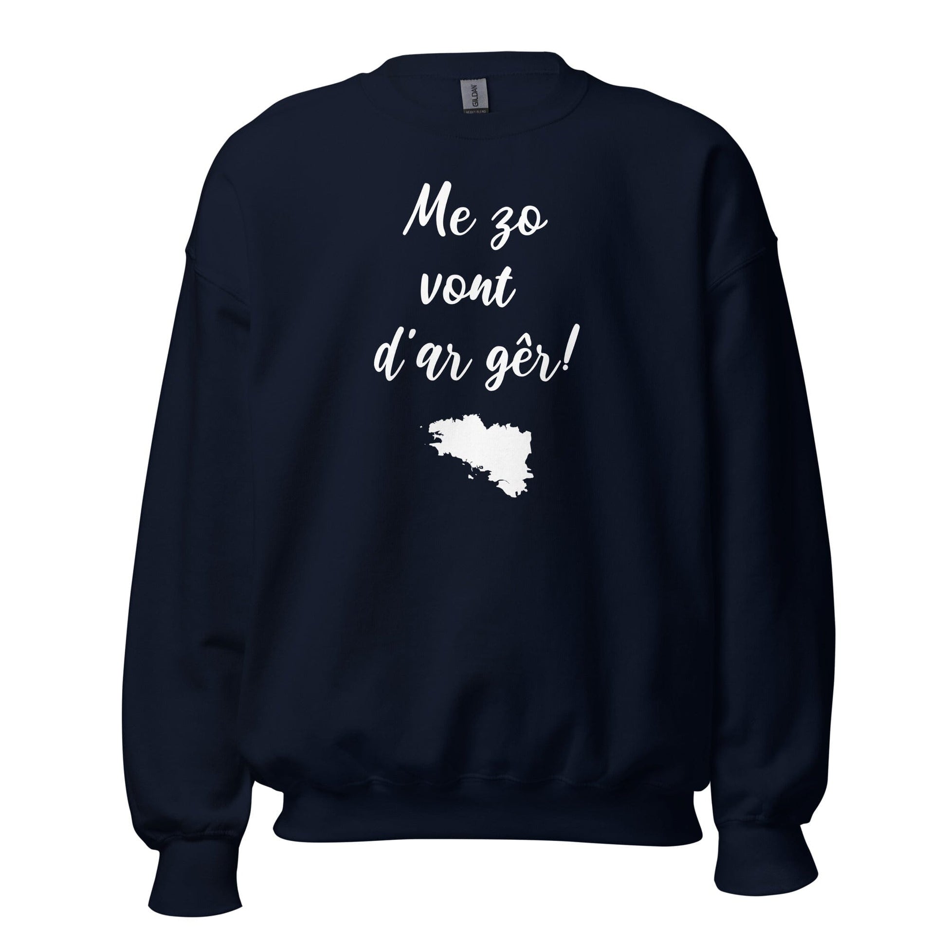 Sweatshirt Unisexe Me zo vont d'ar gêr sweatshirt Bevet Breizh Bleu Marine S 