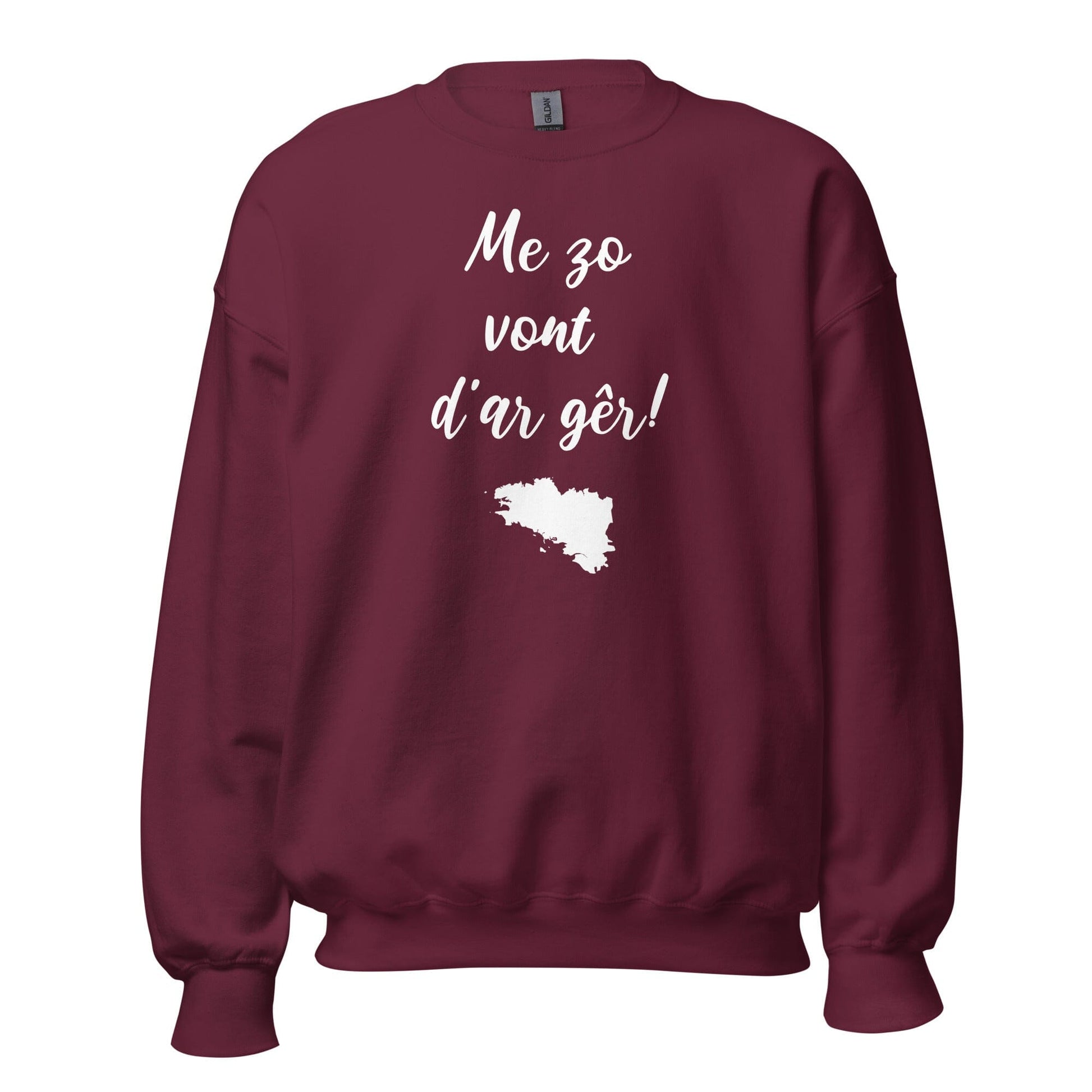 Sweatshirt Unisexe Me zo vont d'ar gêr sweatshirt Bevet Breizh Bordeaux S 