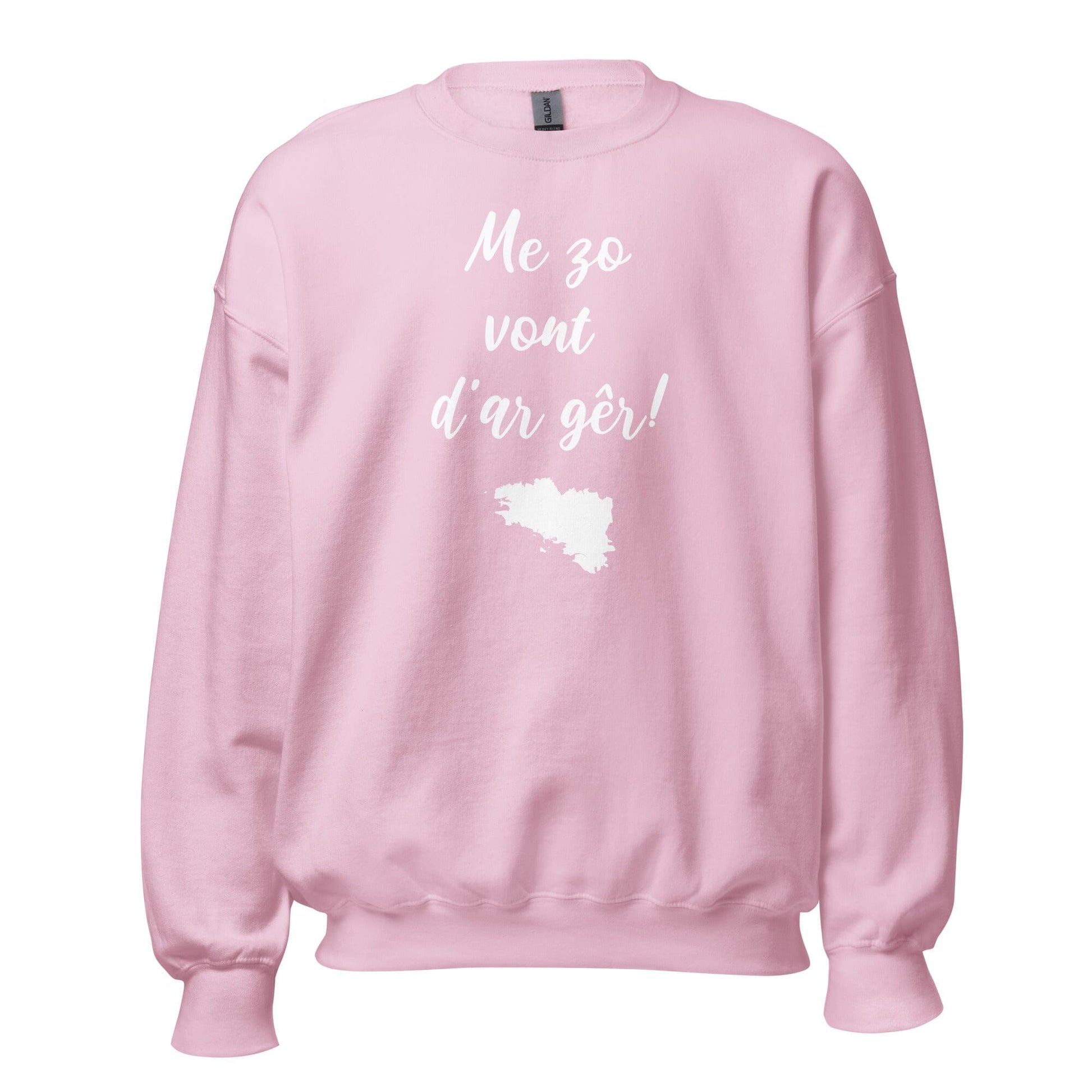 Sweatshirt Unisexe Me zo vont d'ar gêr sweatshirt Bevet Breizh Rose Clair S 