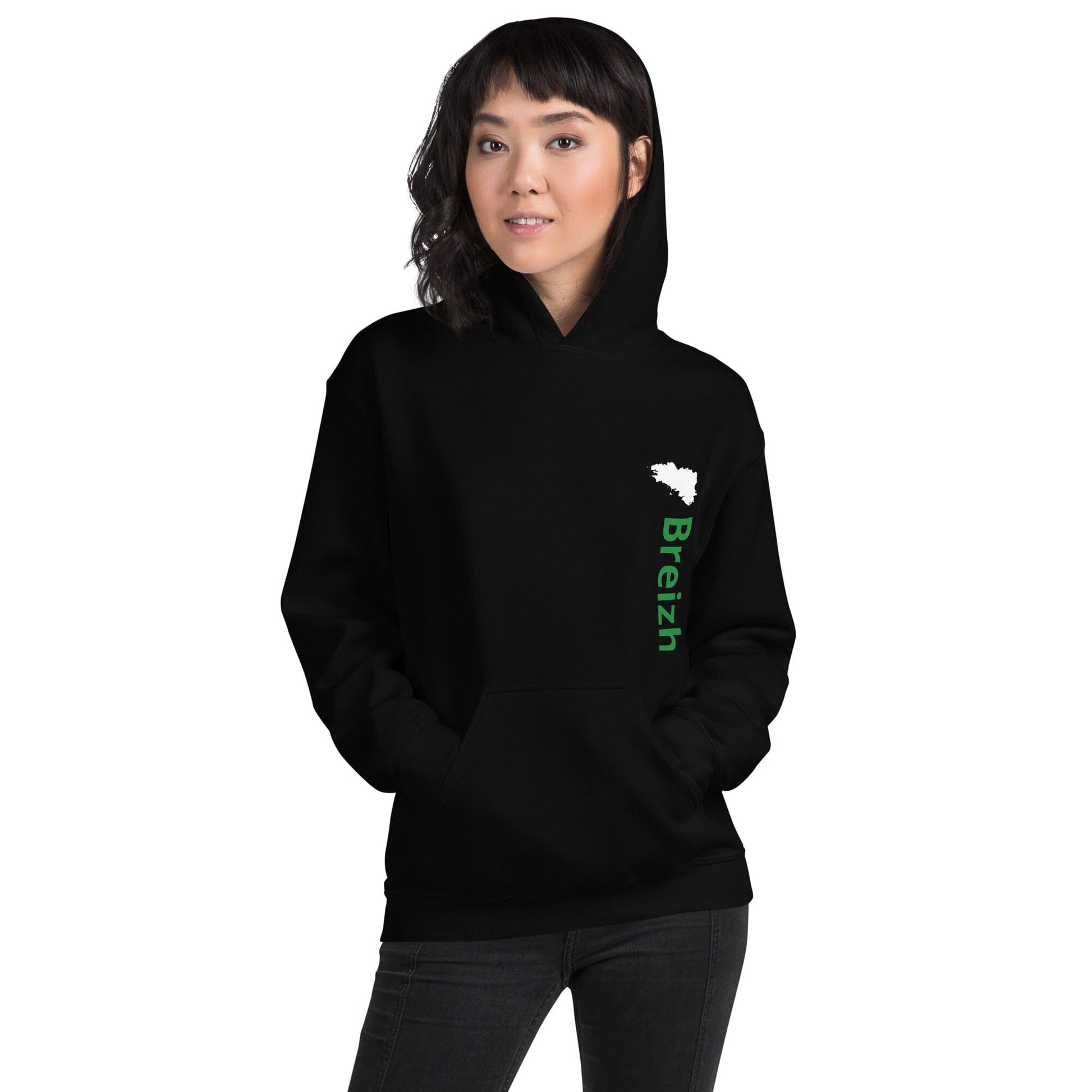 Sweatshirt unisexe noir à capuche Breizh Bevet Breizh 