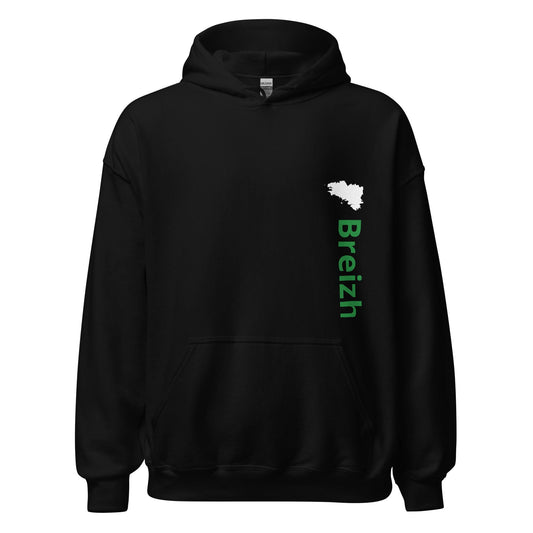 Sweatshirt unisexe noir à capuche Breizh sweatshirt Bevet Breizh 