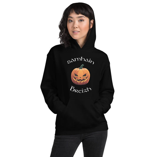 Sweatshirt unisexe noir à capuche Samhain Breizh Bevet Breizh S 