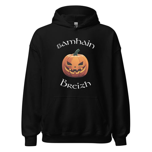 Sweatshirt unisexe noir à capuche Samhain Breizh sweat-shirt Bevet Breizh S 
